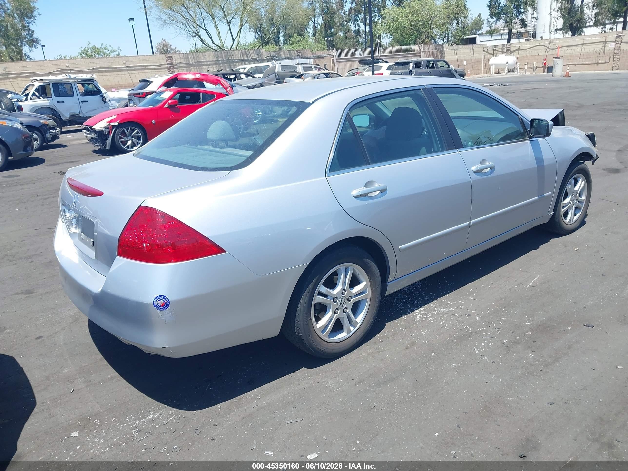 2007 Honda Accord 2.4 Ex Silver vin: 1HGCM567X7A040160