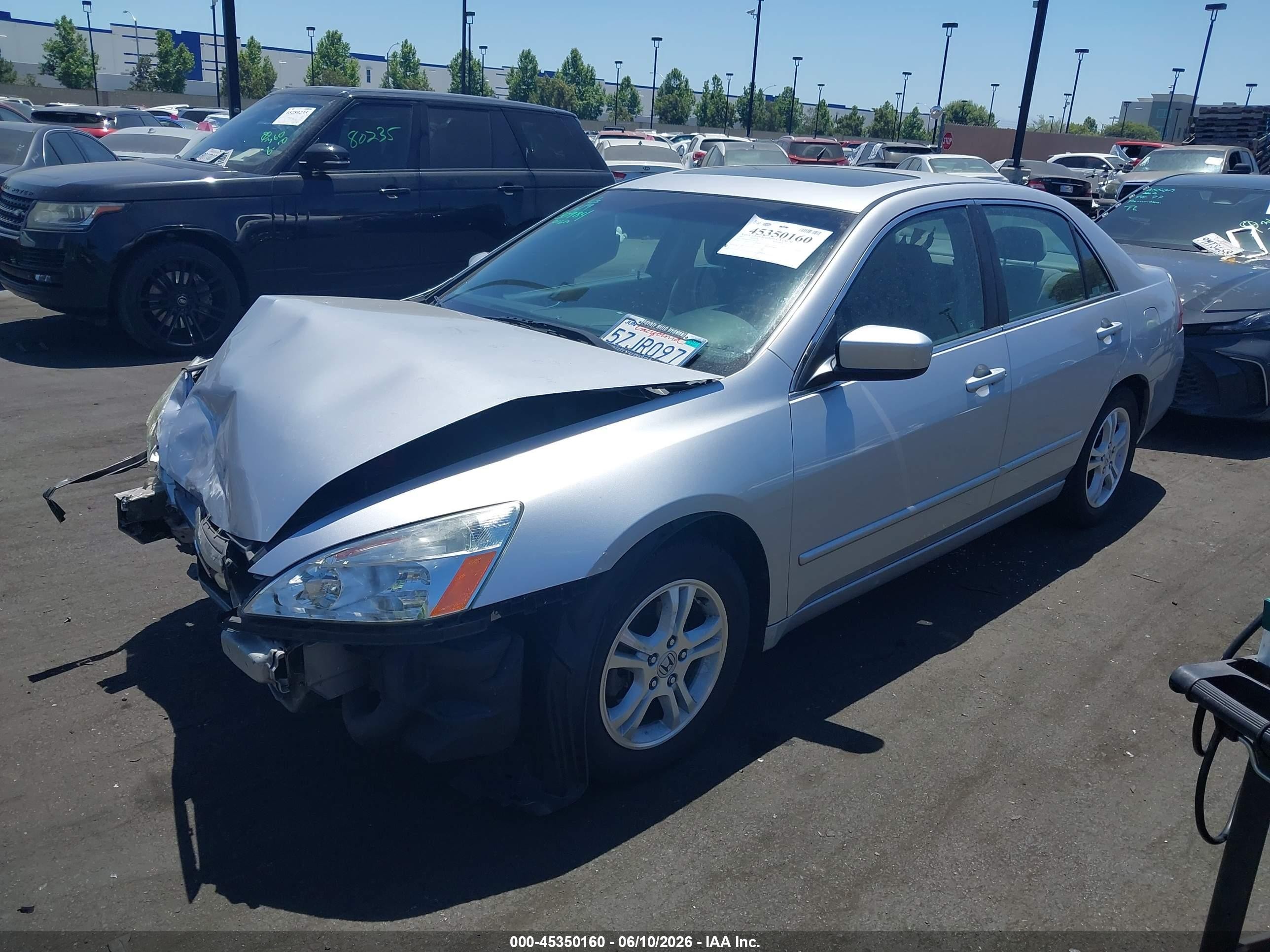 2007 Honda Accord 2.4 Ex Silver vin: 1HGCM567X7A040160
