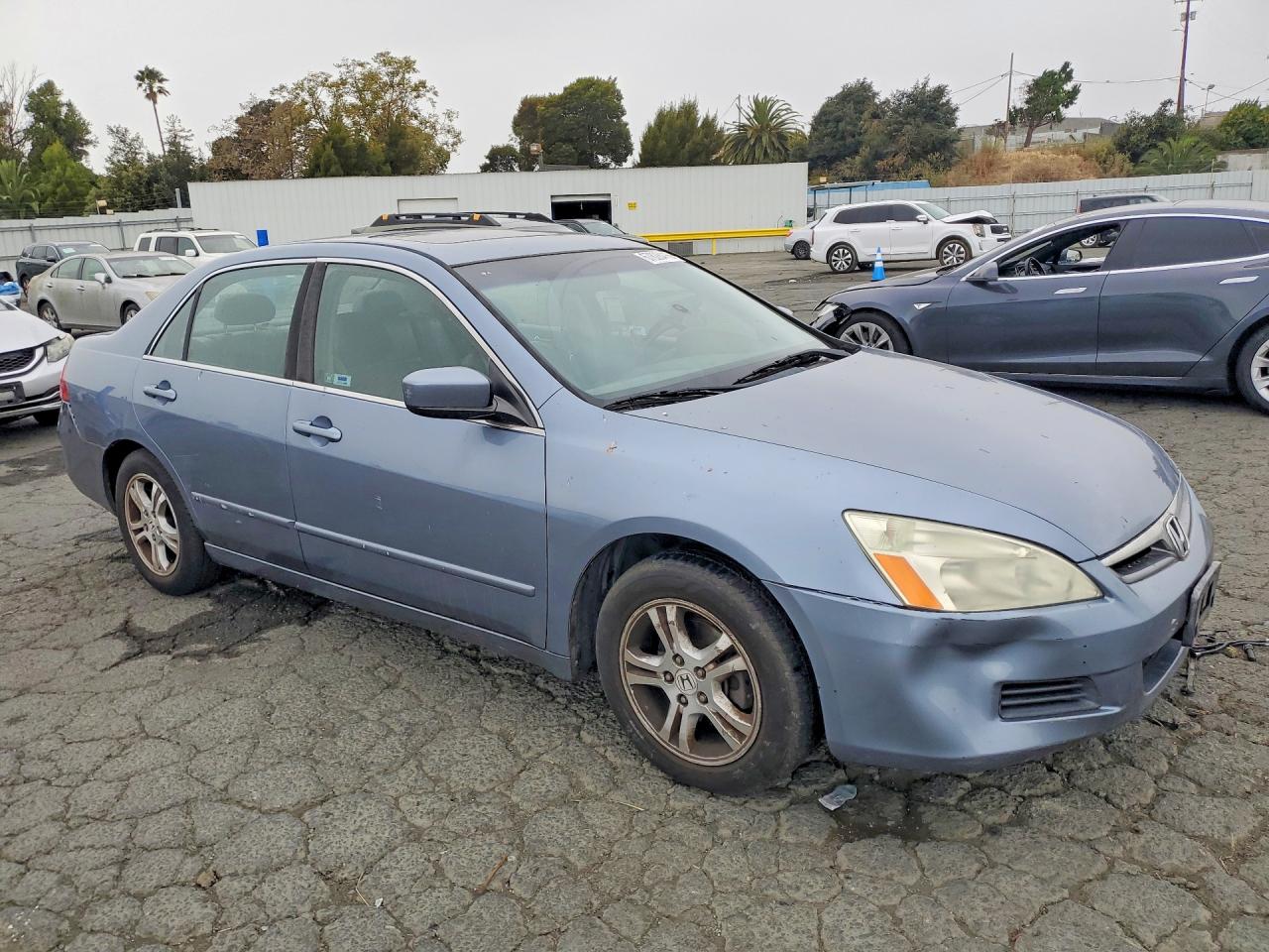 2007 Honda Accord Ex Blue vin: 1HGCM567X7A084840