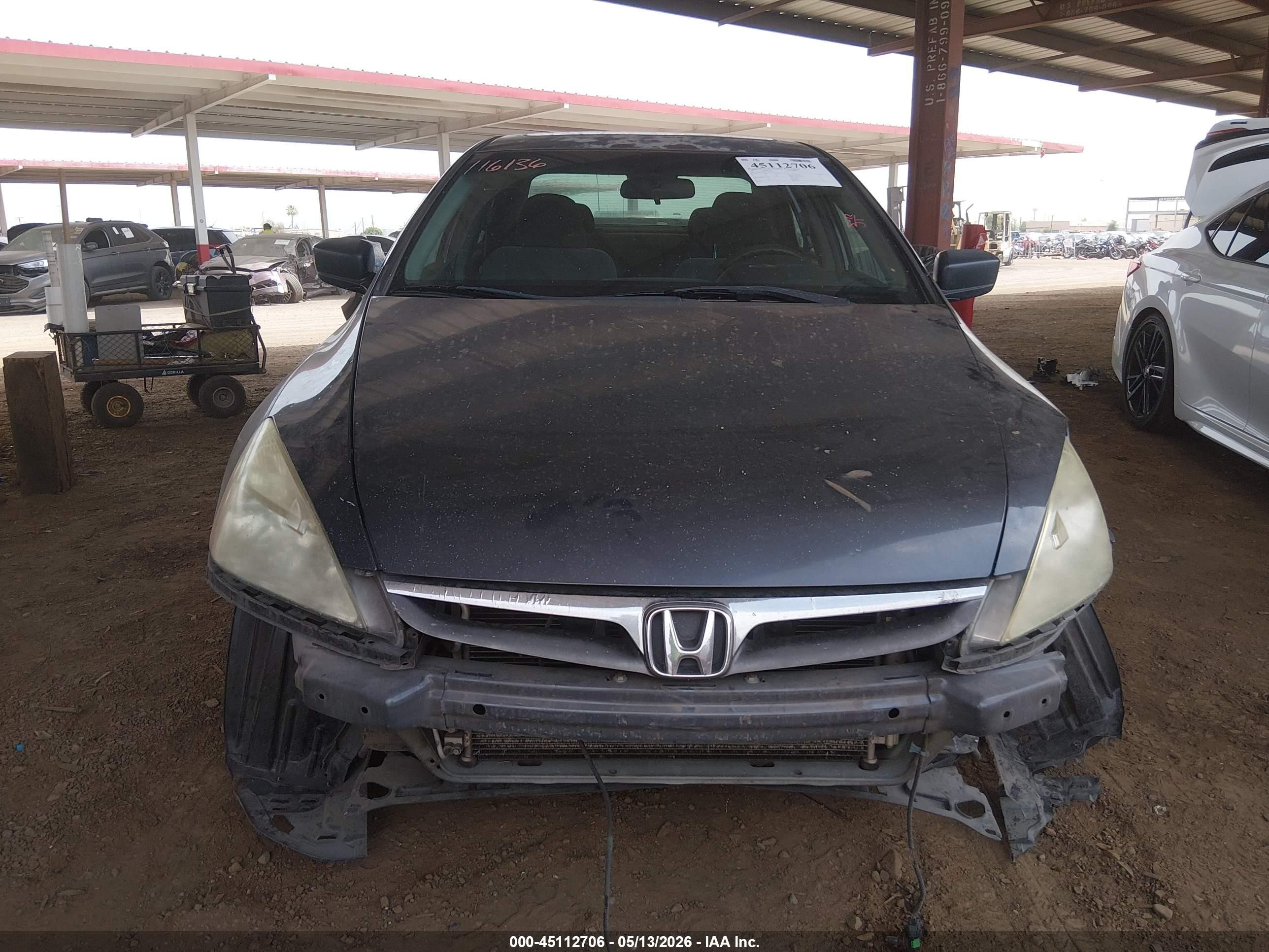 2007 Honda Accord 2.4 Ex Серый vin: 1HGCM567X7A116136