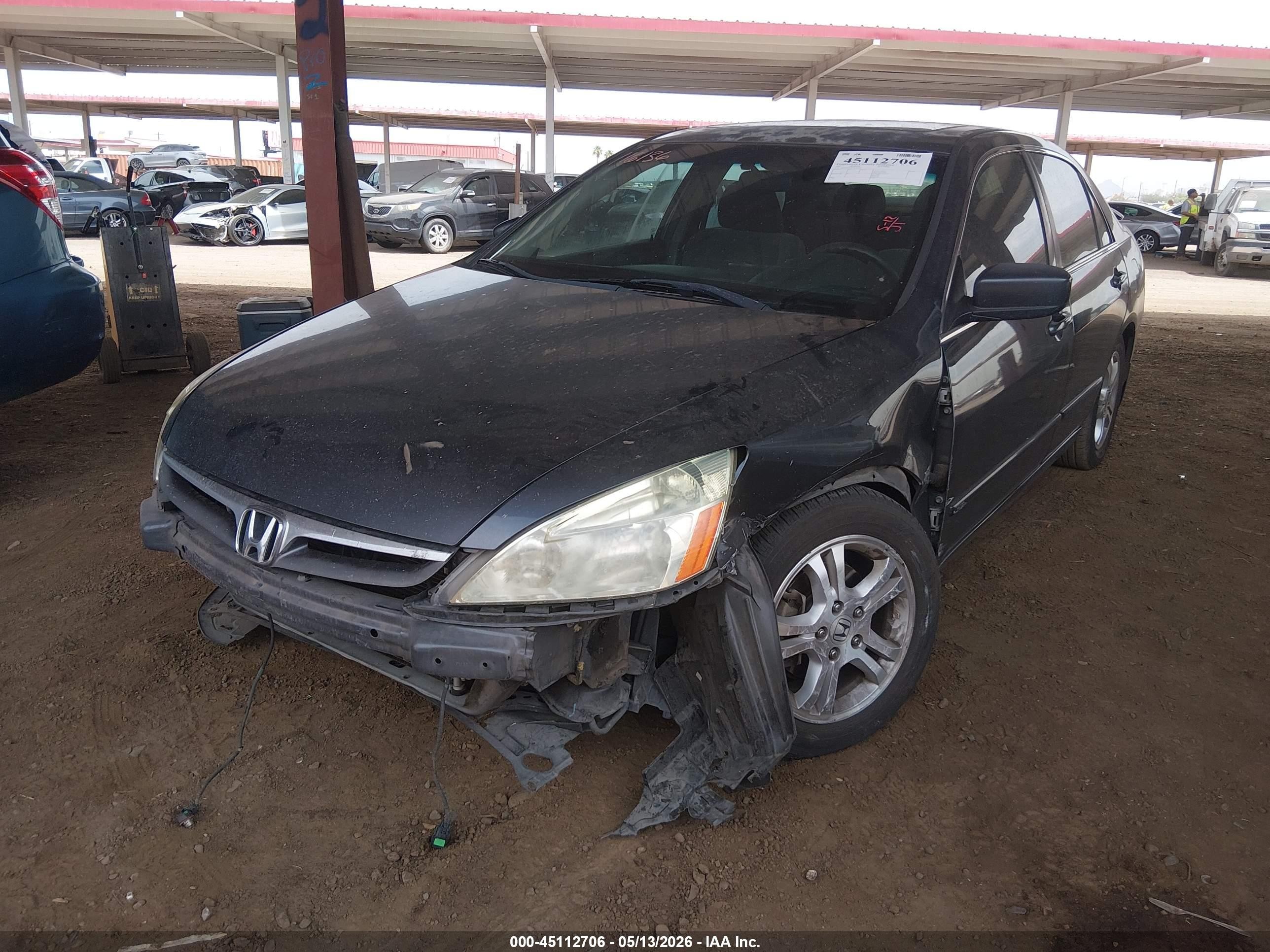 2007 Honda Accord 2.4 Ex Серый vin: 1HGCM567X7A116136
