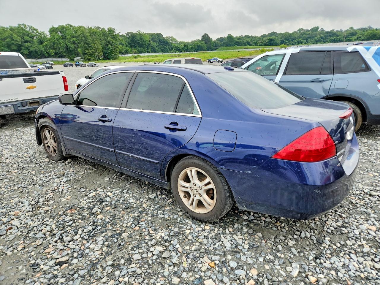 2007 Honda Accord Ex Blue vin: 1HGCM567X7A153560