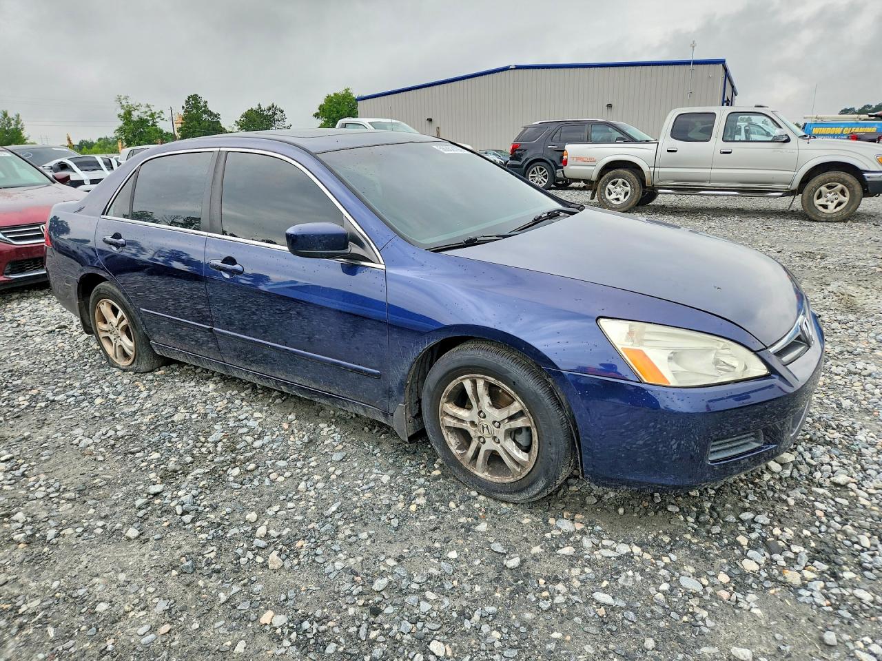 2007 Honda Accord Ex Blue vin: 1HGCM567X7A153560