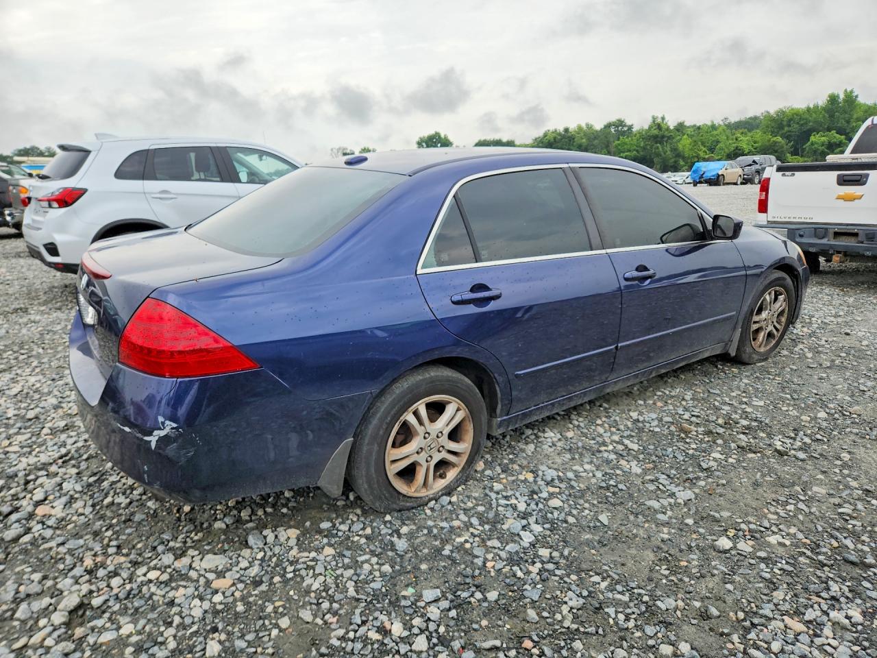 2007 Honda Accord Ex Blue vin: 1HGCM567X7A153560