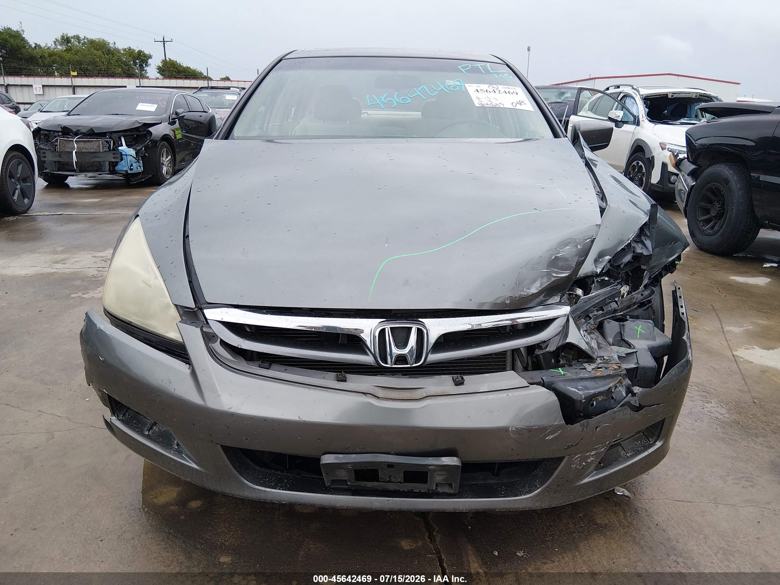 2007 Honda Accord 2.4 Ex Gray vin: 1HGCM567X7A159584