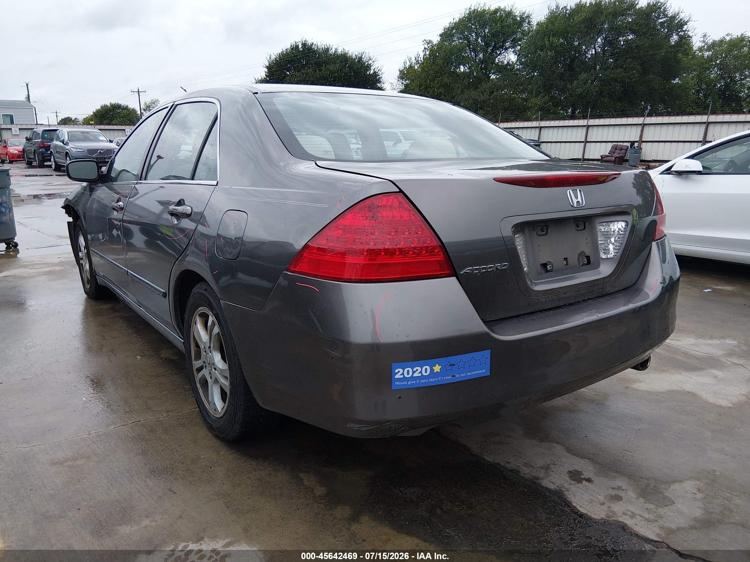 2007 Honda Accord 2.4 Ex Gray vin: 1HGCM567X7A159584