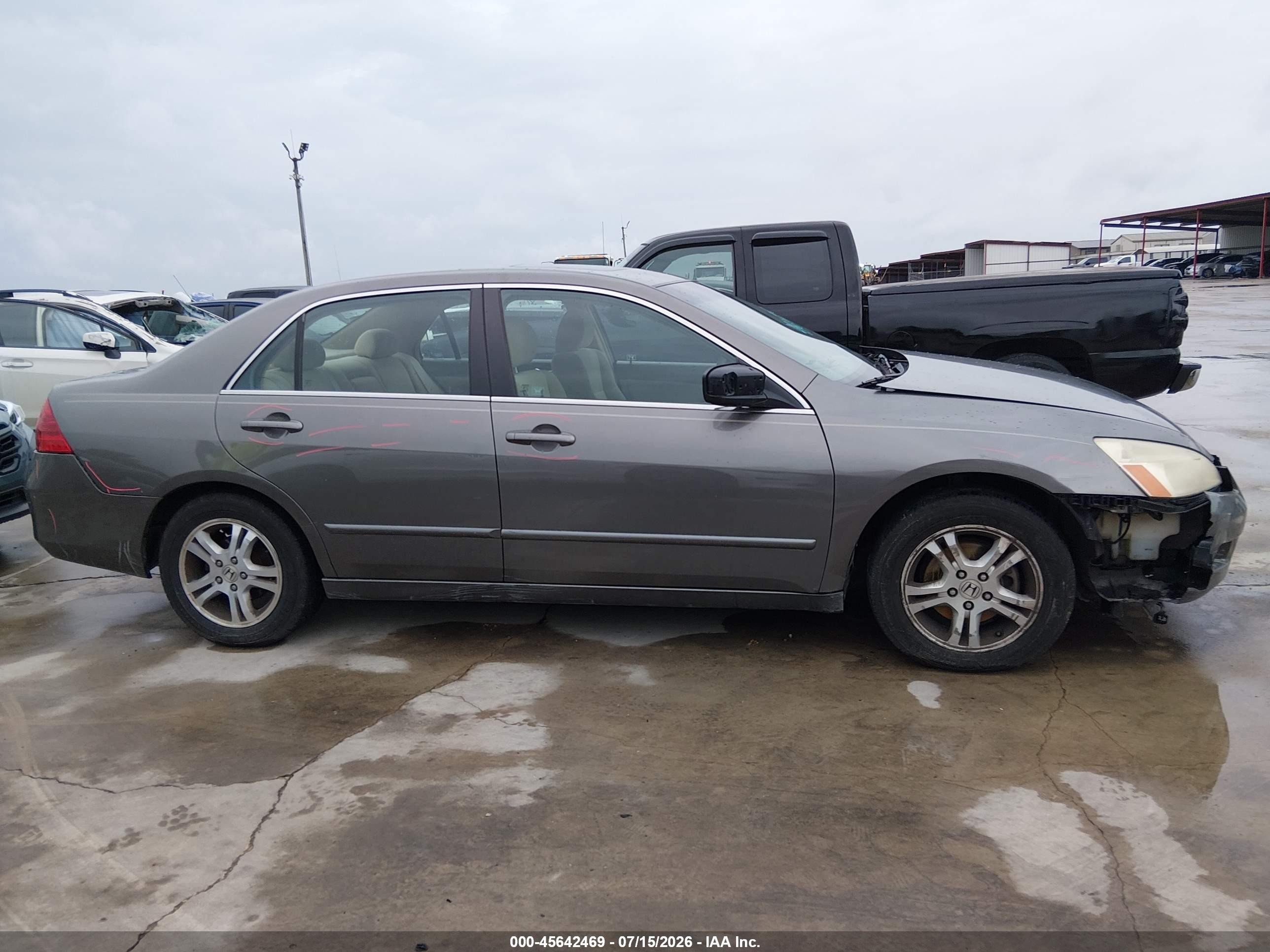 2007 Honda Accord 2.4 Ex Gray vin: 1HGCM567X7A159584