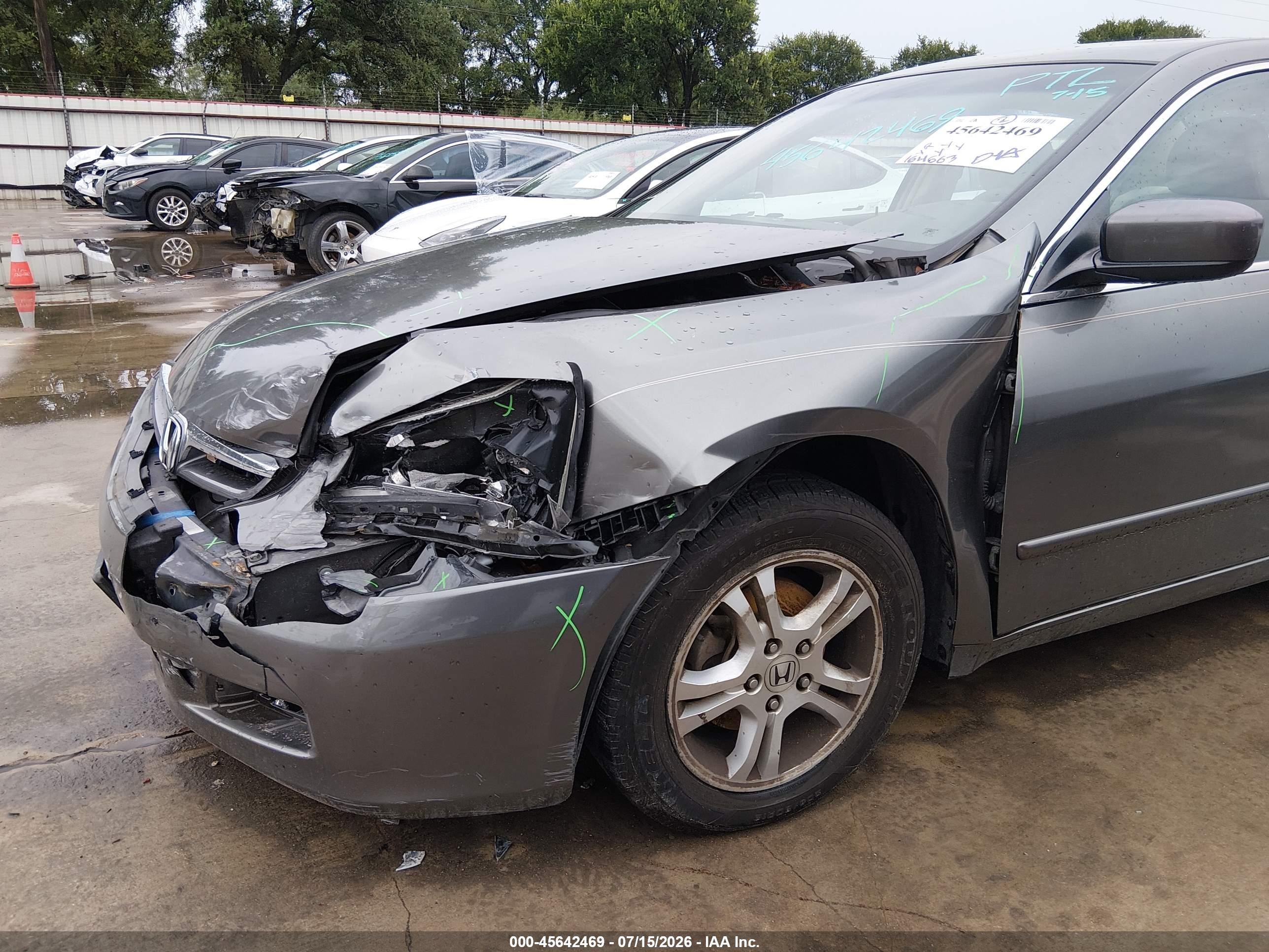 2007 Honda Accord 2.4 Ex Gray vin: 1HGCM567X7A159584