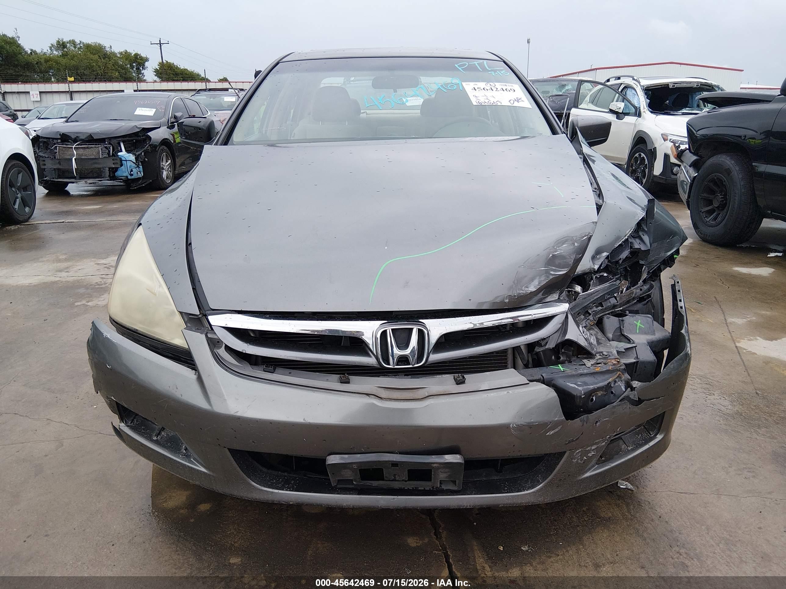 2007 Honda Accord 2.4 Ex Gray vin: 1HGCM567X7A159584