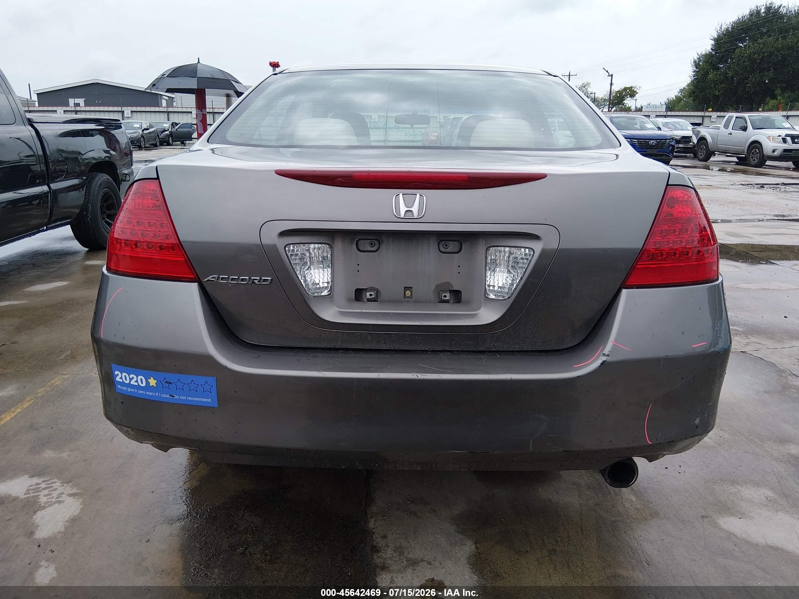 2007 Honda Accord 2.4 Ex Gray vin: 1HGCM567X7A159584