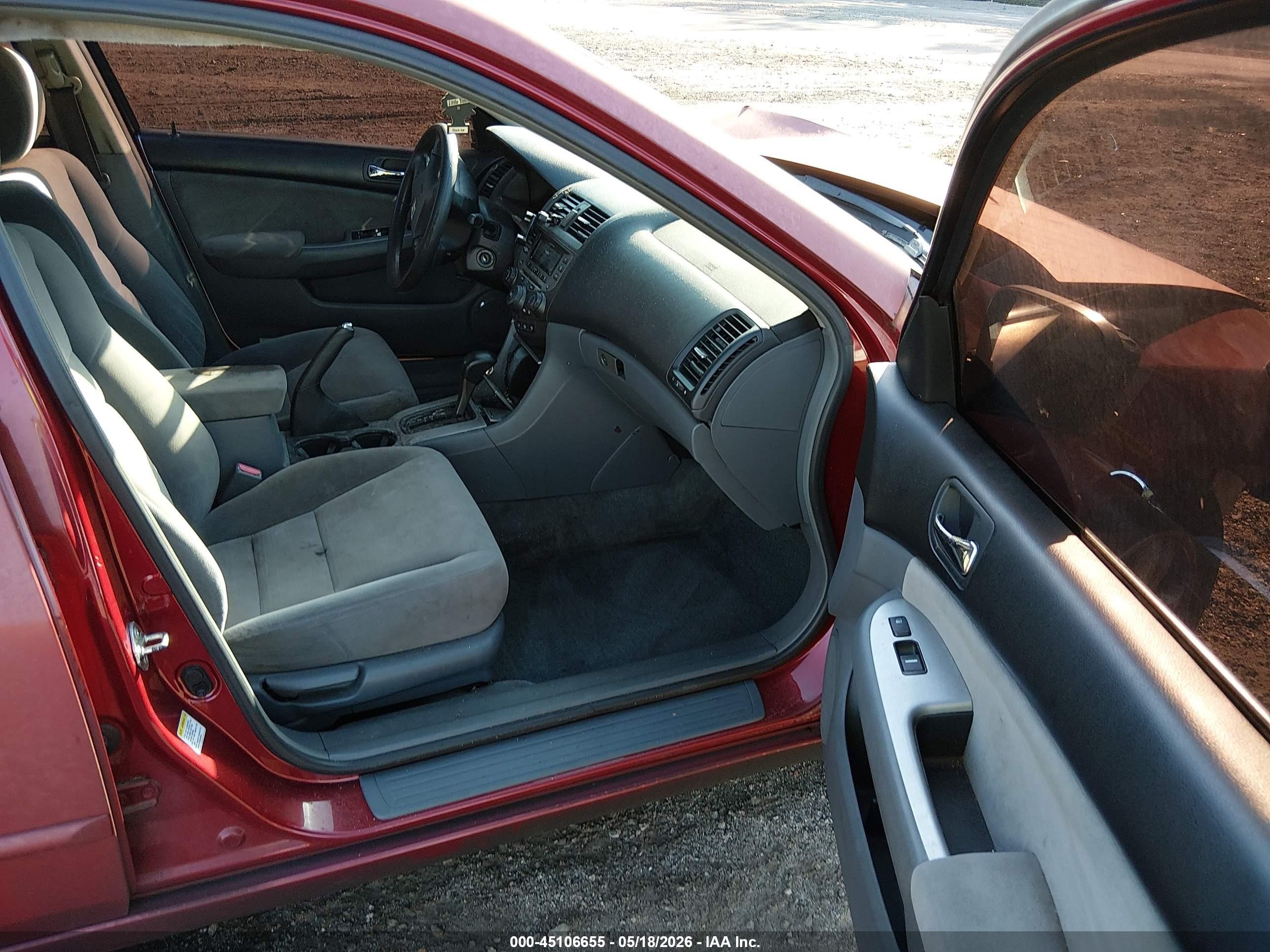 2007 Honda Accord 2.4 Ex Red vin: 1HGCM567X7A185909