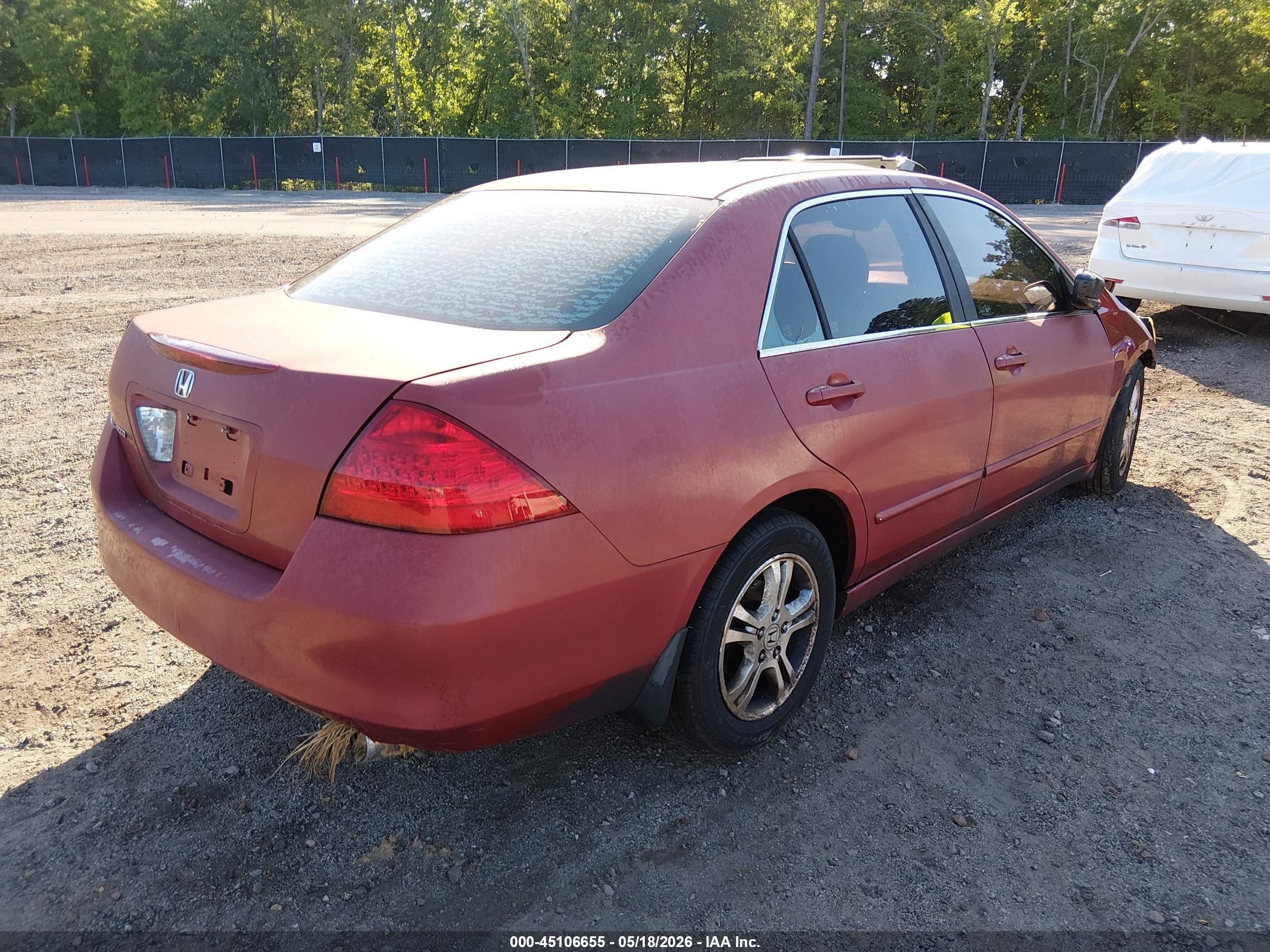 2007 Honda Accord 2.4 Ex Red vin: 1HGCM567X7A185909