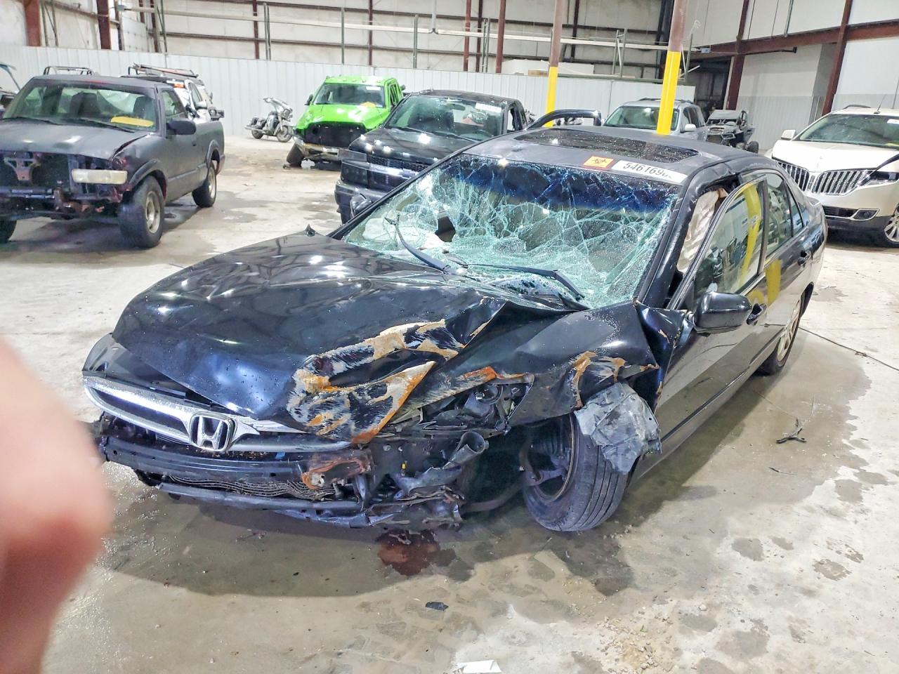 2007 Honda Accord Ex Черный vin: 1HGCM567X7A220013