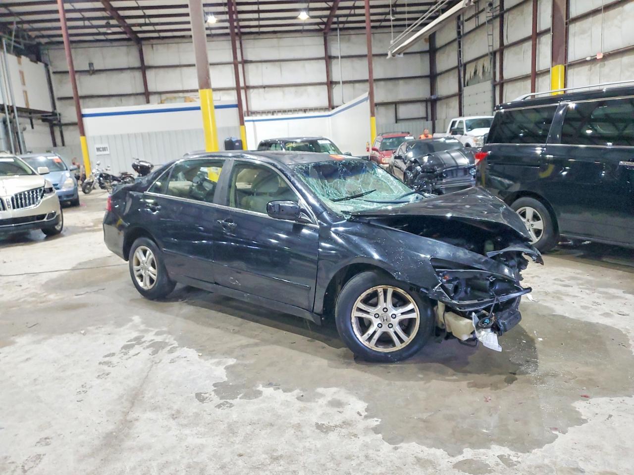 2007 Honda Accord Ex Черный vin: 1HGCM567X7A220013