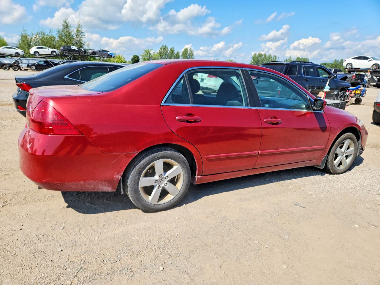 2007 Honda Accord Ex Red vin: 1HGCM567X7A800832
