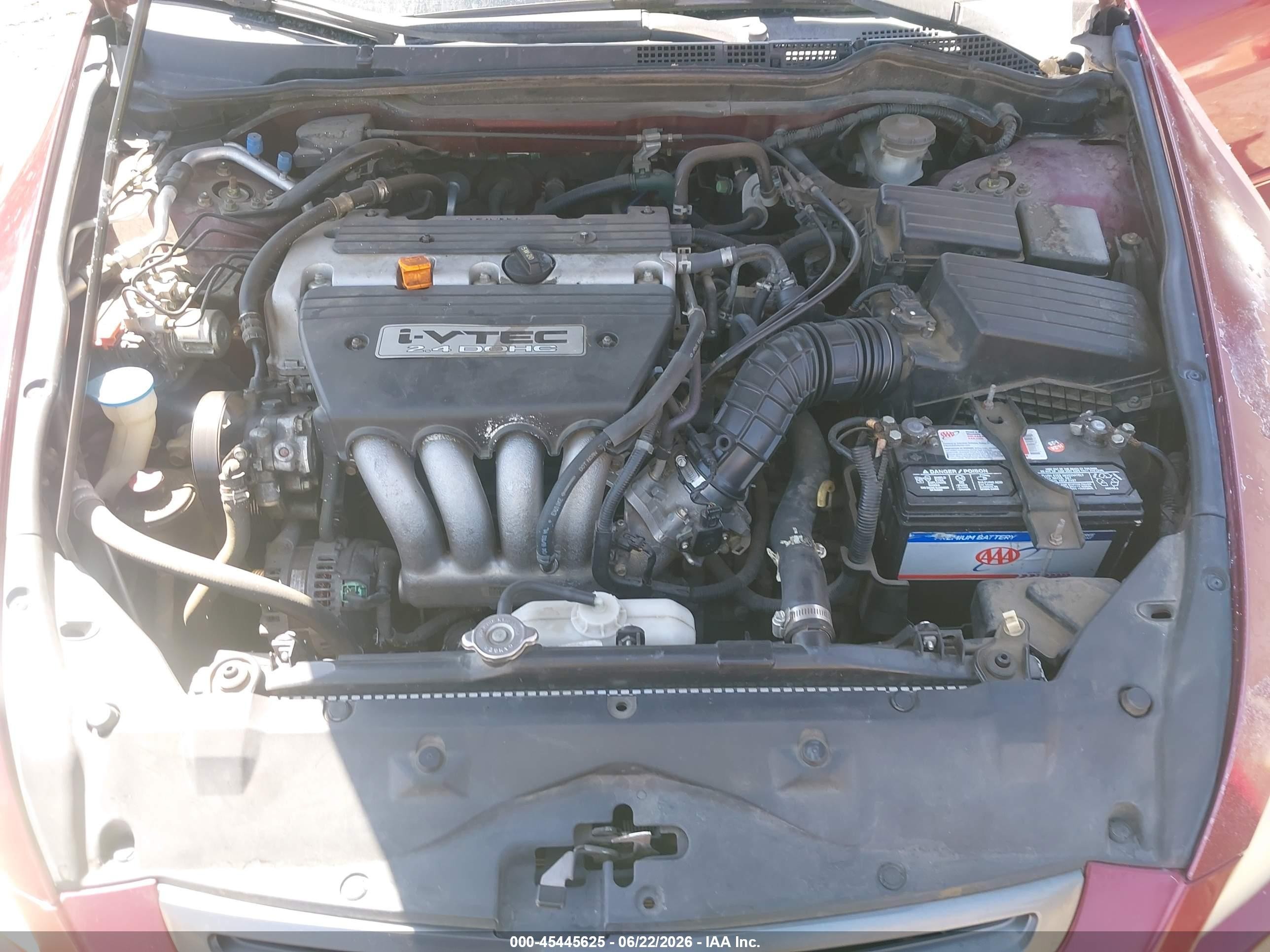 2005 Honda Accord 2.4 Ex Burgundy vin: 1HGCM56805A082164