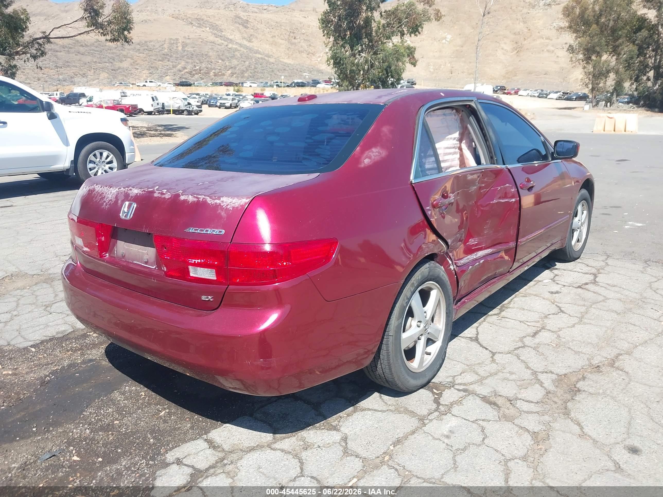 2005 Honda Accord 2.4 Ex Burgundy vin: 1HGCM56805A082164
