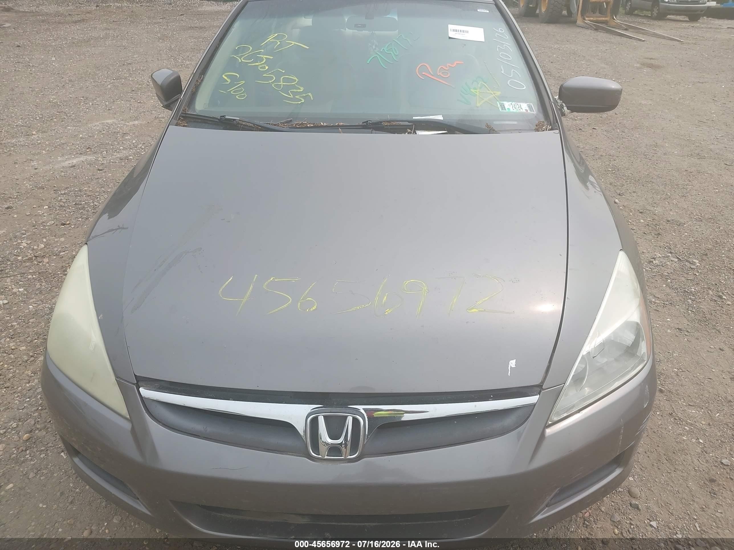 2006 Honda Accord 2.4 Ex Gray vin: 1HGCM56806A064622