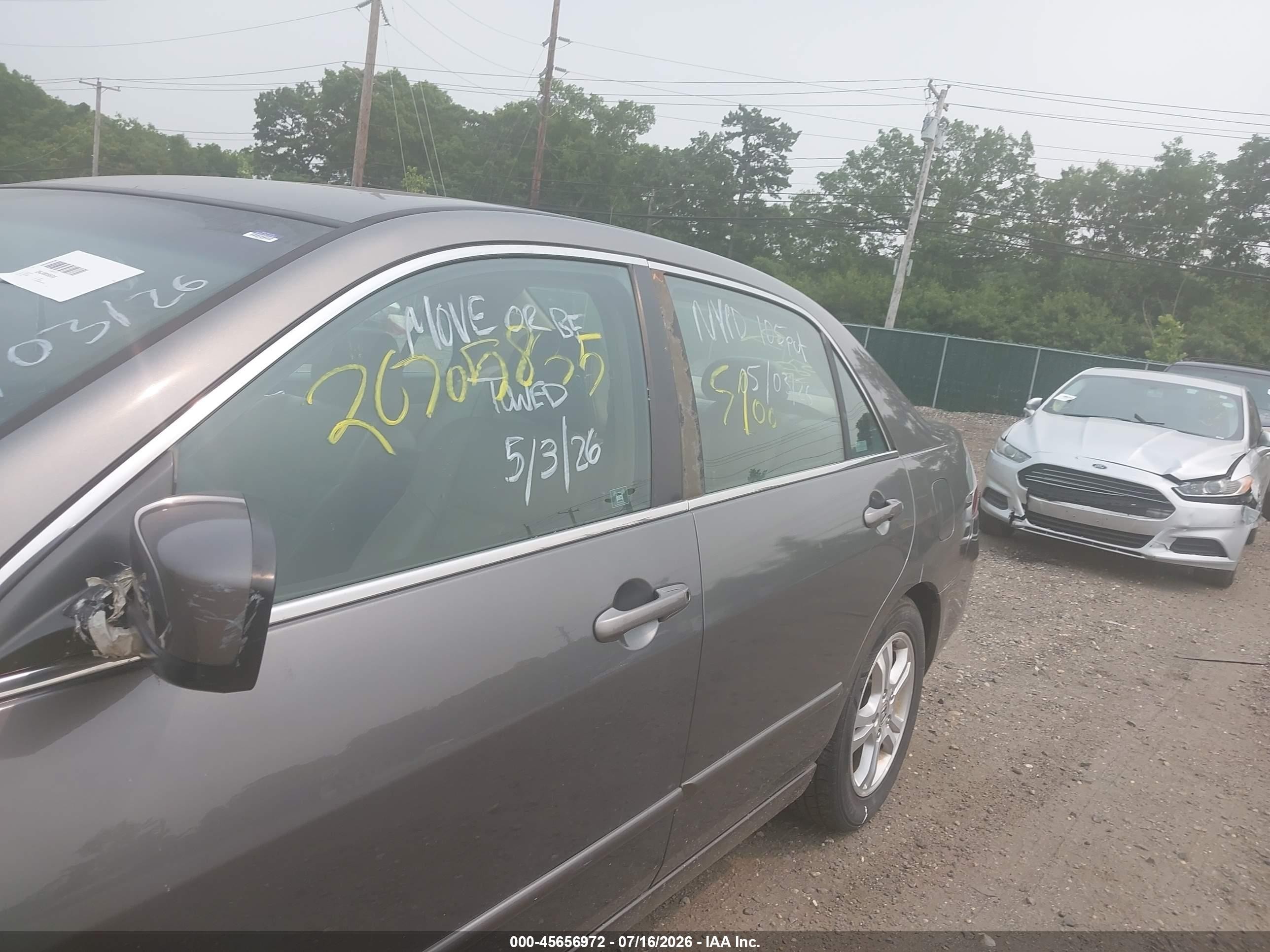 2006 Honda Accord 2.4 Ex Gray vin: 1HGCM56806A064622