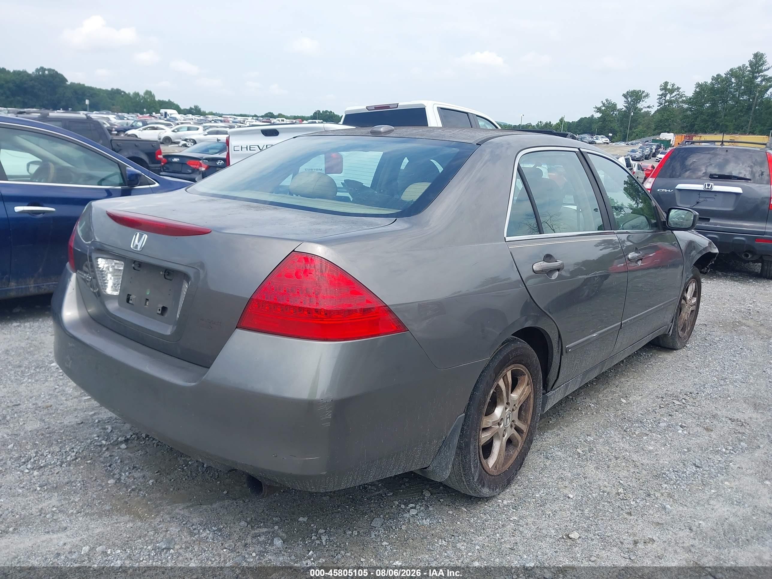 2006 Honda Accord 2.4 Ex Gray vin: 1HGCM56806A156247