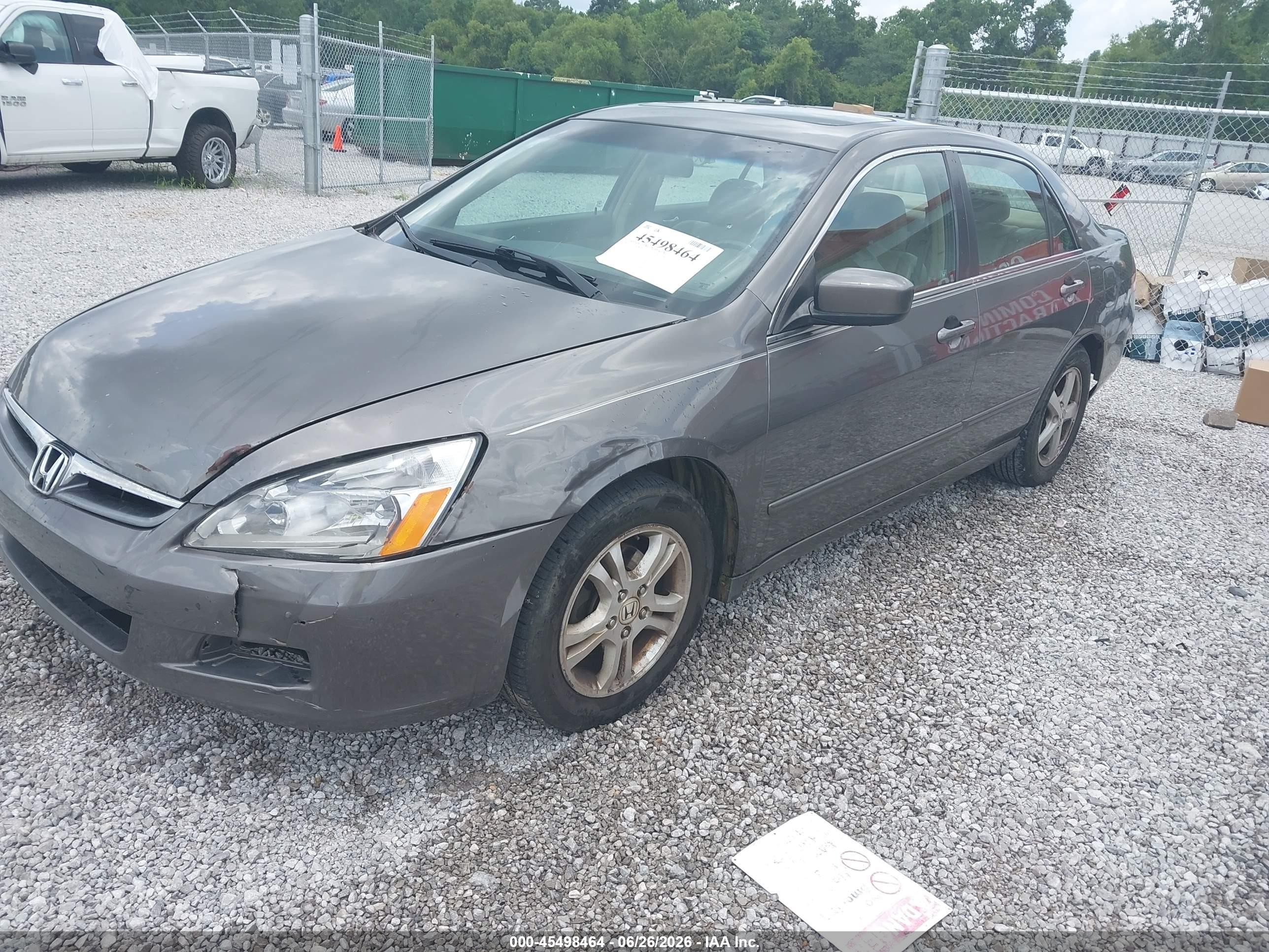 2007 Honda Accord 2.4 Ex Gray vin: 1HGCM56807A024395