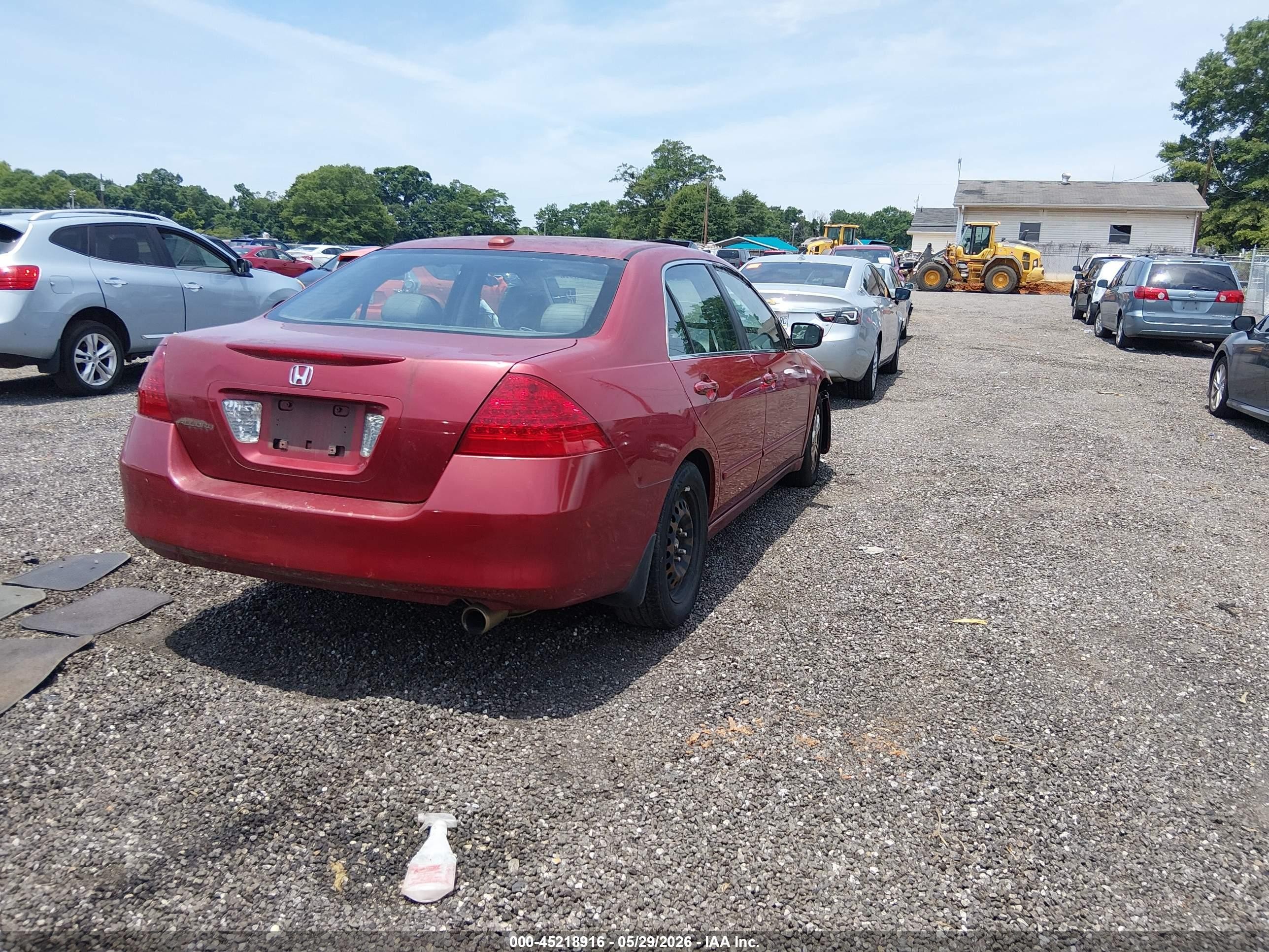 2007 Honda Accord 2.4 Ex Red vin: 1HGCM56807A219252