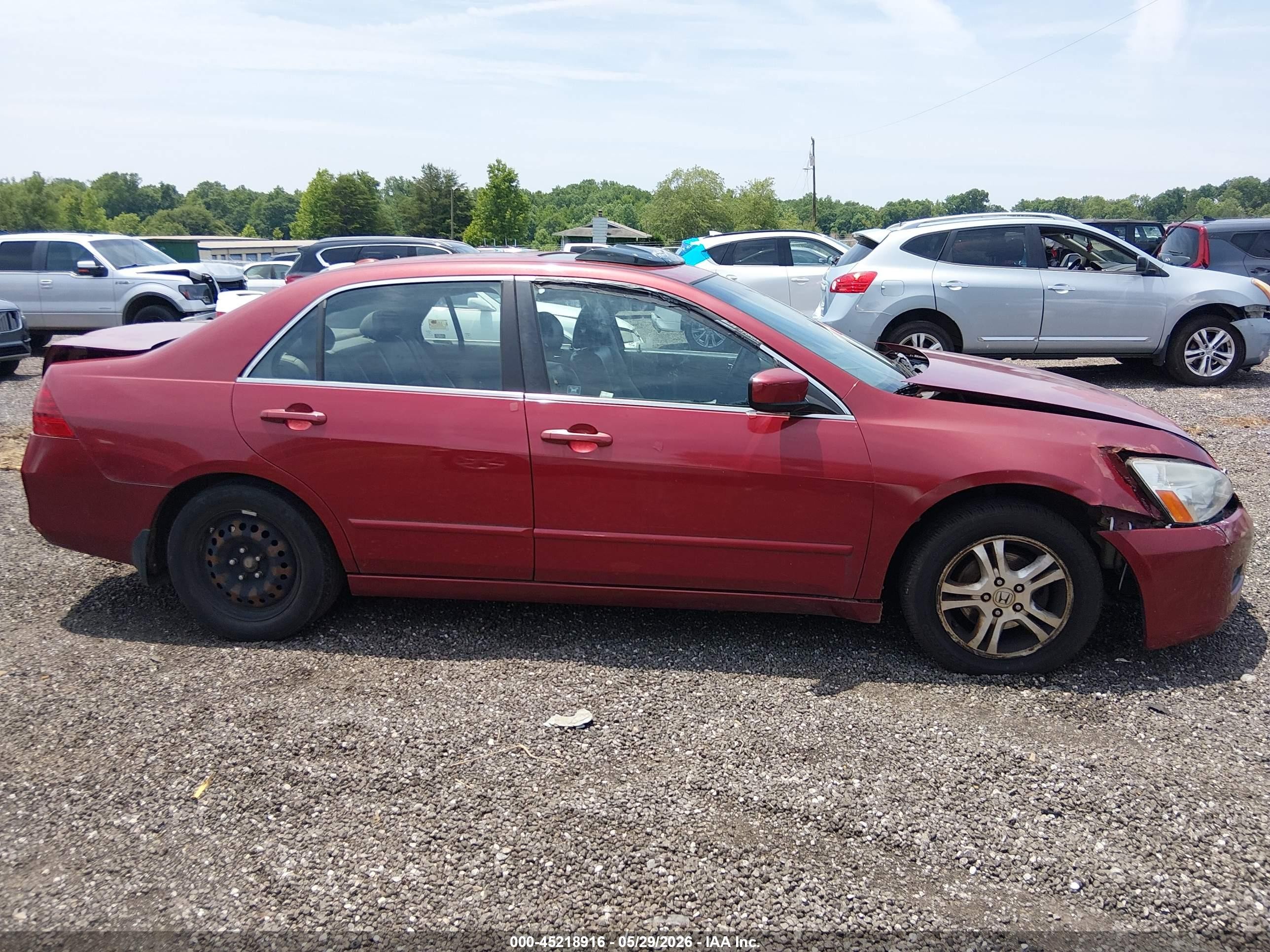 2007 Honda Accord 2.4 Ex Red vin: 1HGCM56807A219252