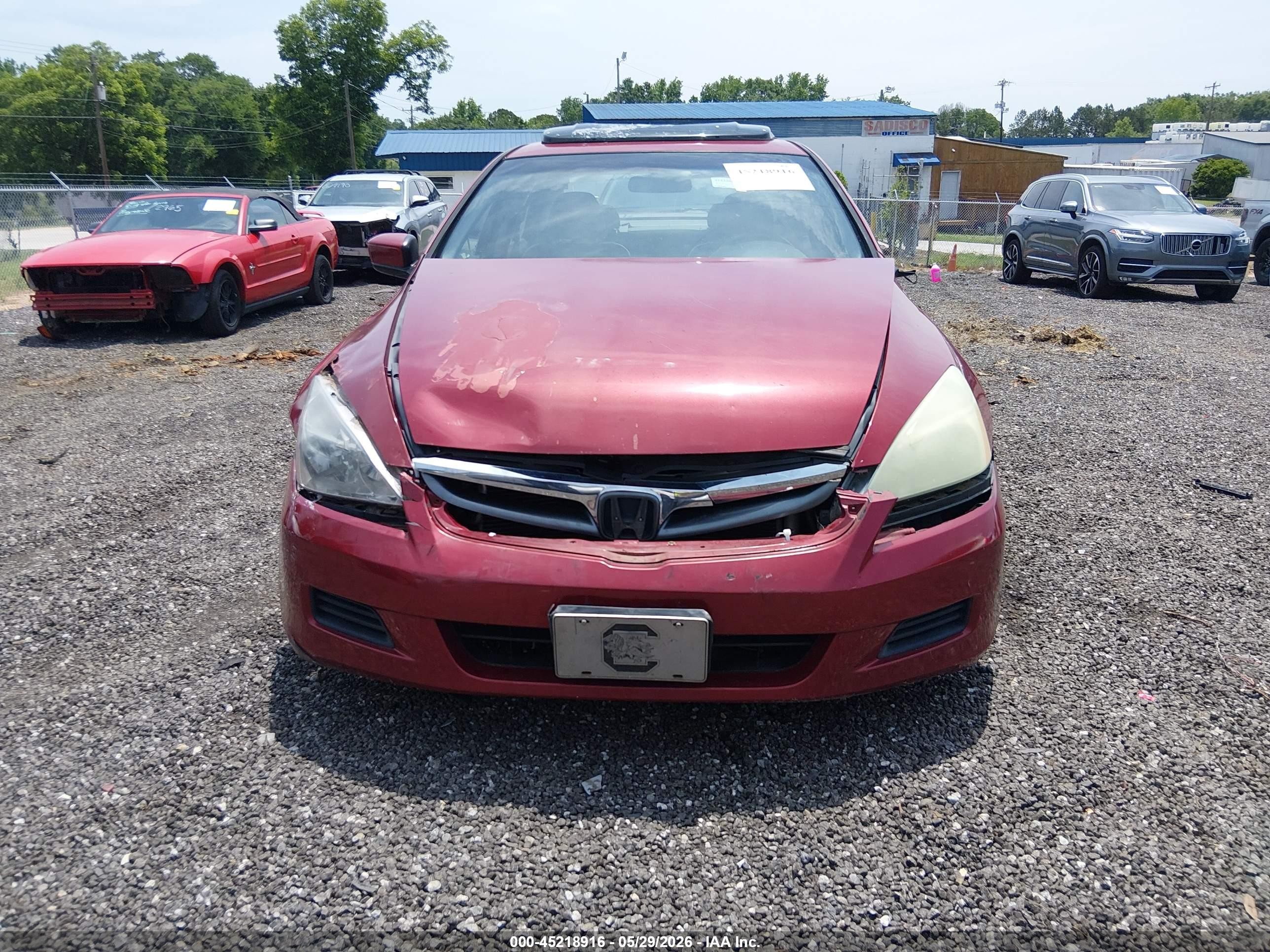 2007 Honda Accord 2.4 Ex Red vin: 1HGCM56807A219252