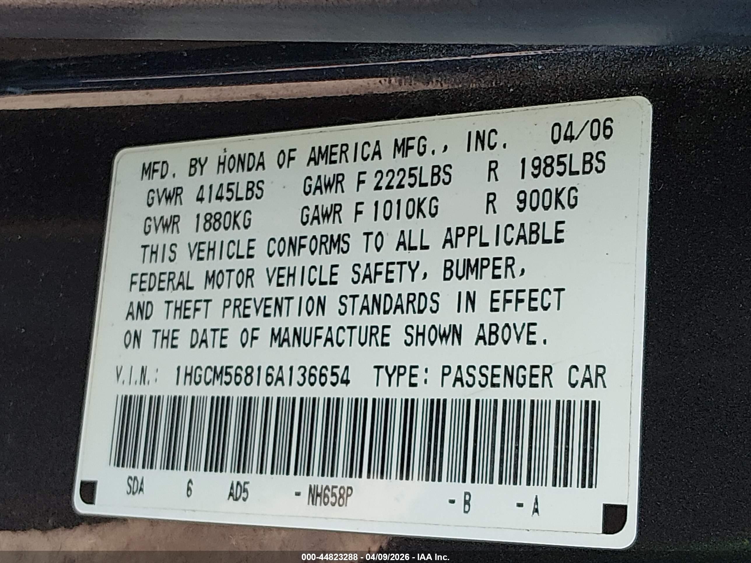 2006 Honda Accord 2.4 Ex Gray vin: 1HGCM56816A136654