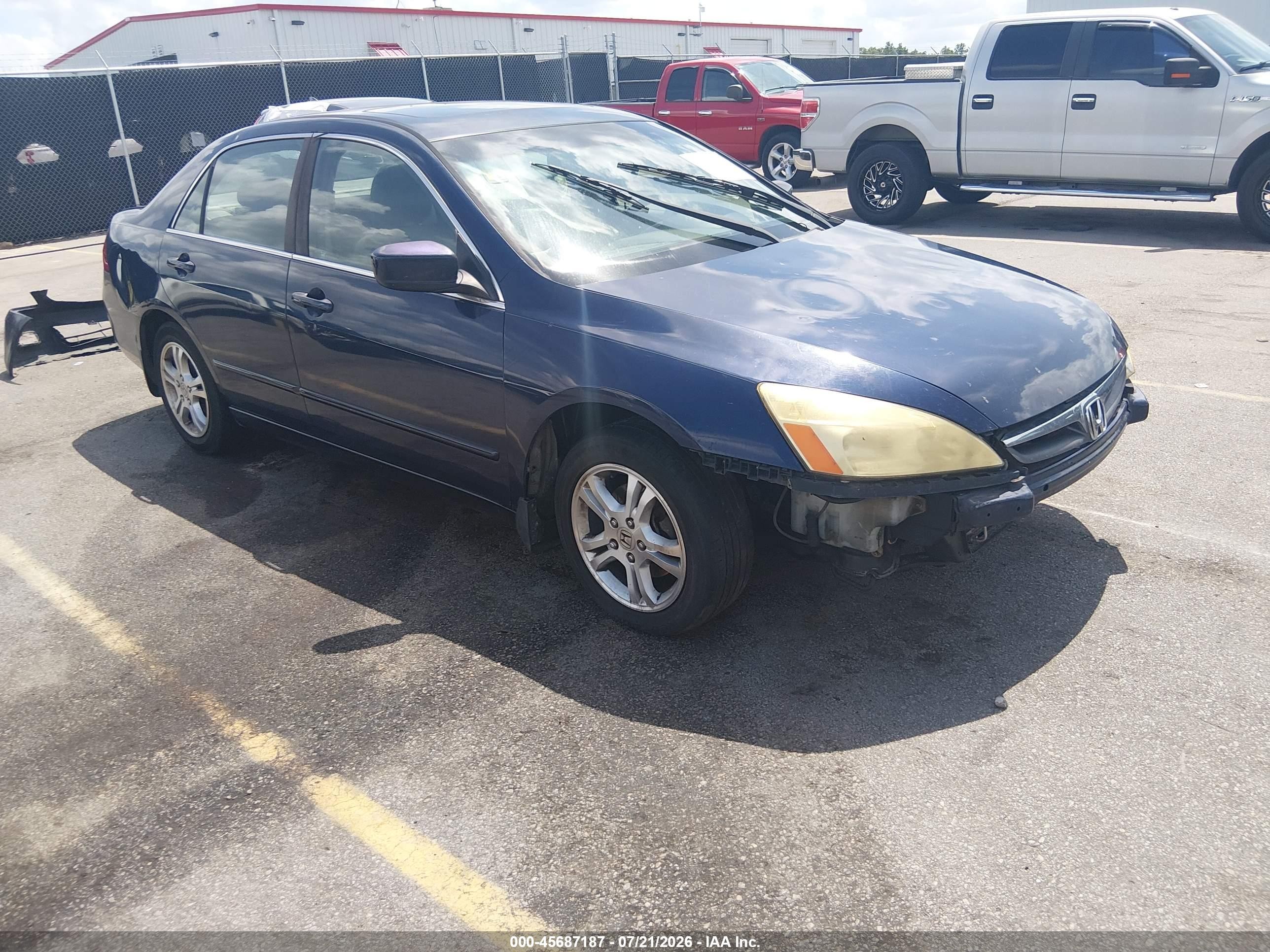 2006 Honda Accord 2.4 Ex Blue vin: 1HGCM56816A176328