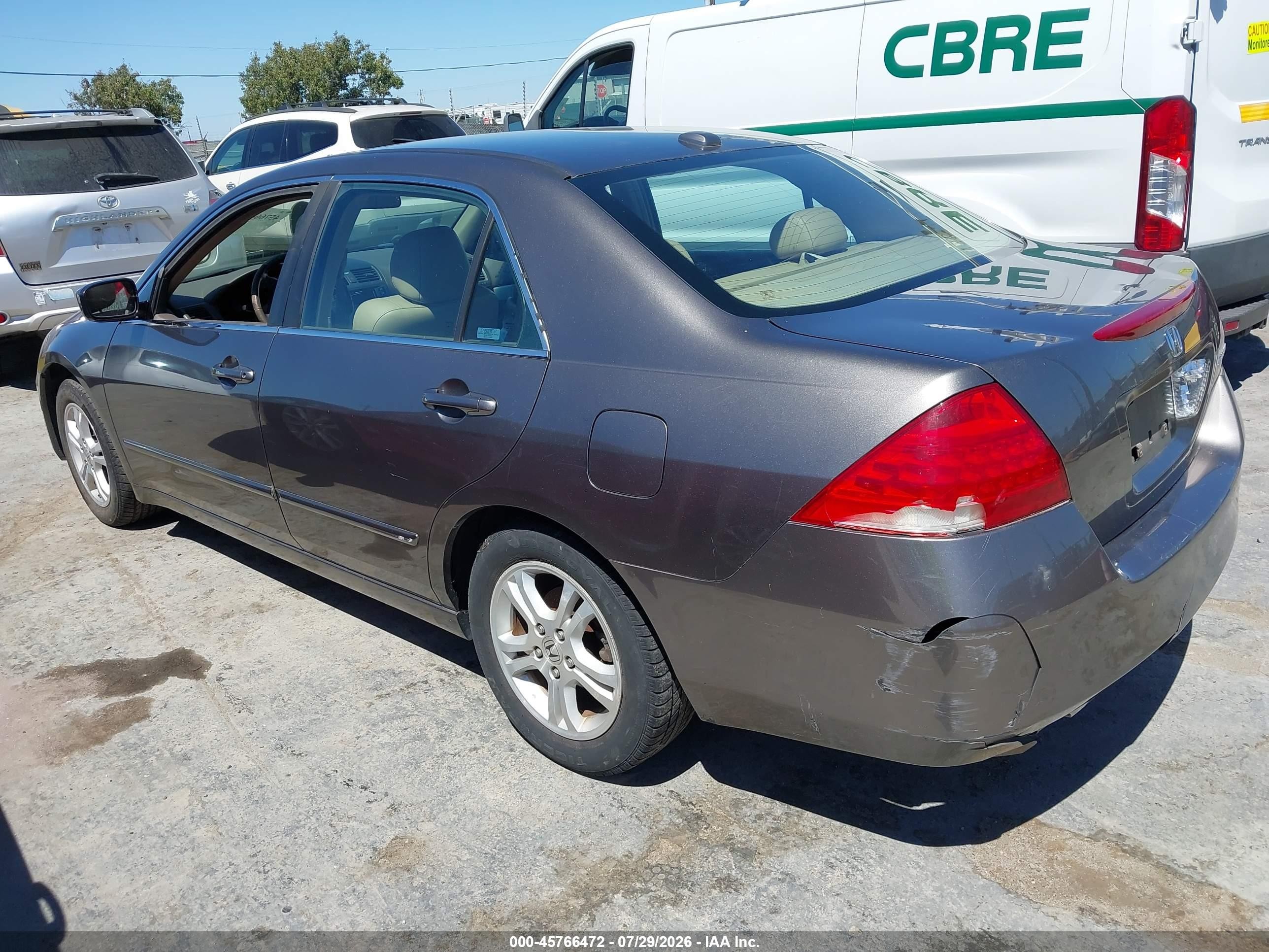 2007 Honda Accord 2.4 Ex Gray vin: 1HGCM56817A034563