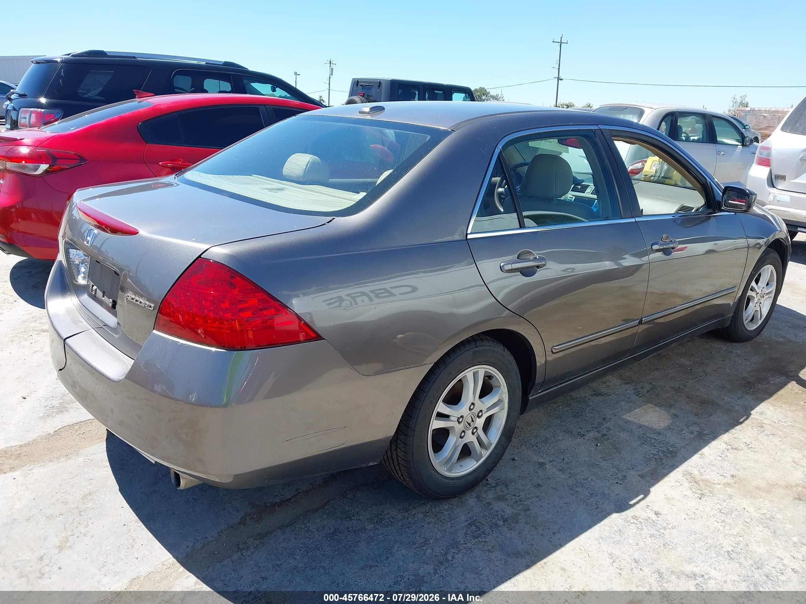 2007 Honda Accord 2.4 Ex Gray vin: 1HGCM56817A034563