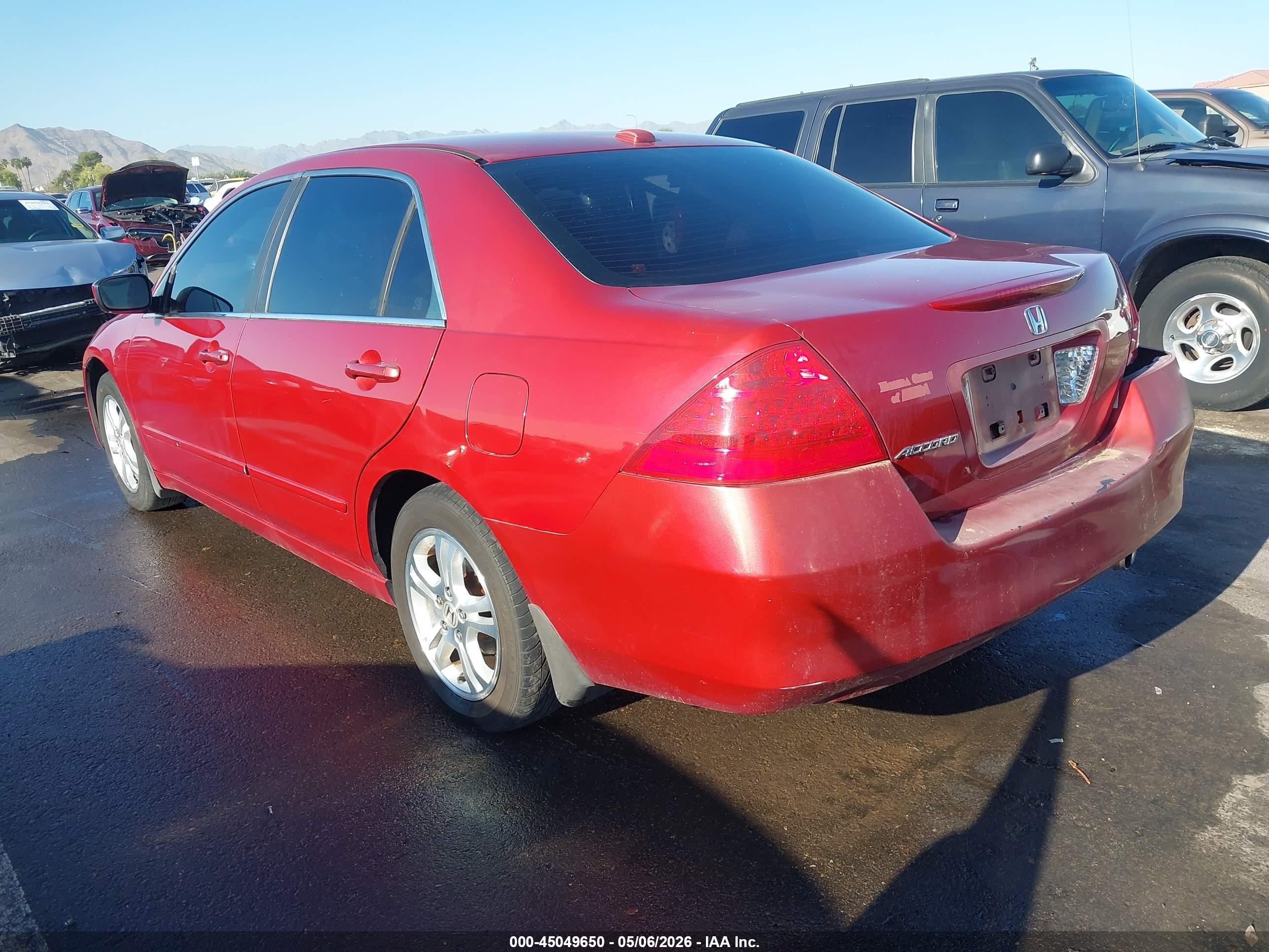 2007 Honda Accord 2.4 Ex Красный vin: 1HGCM56817A145940
