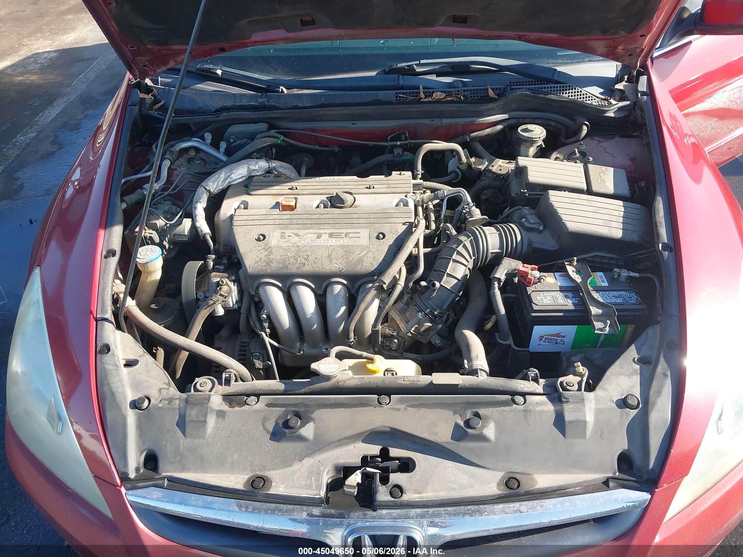 2007 Honda Accord 2.4 Ex Красный vin: 1HGCM56817A145940