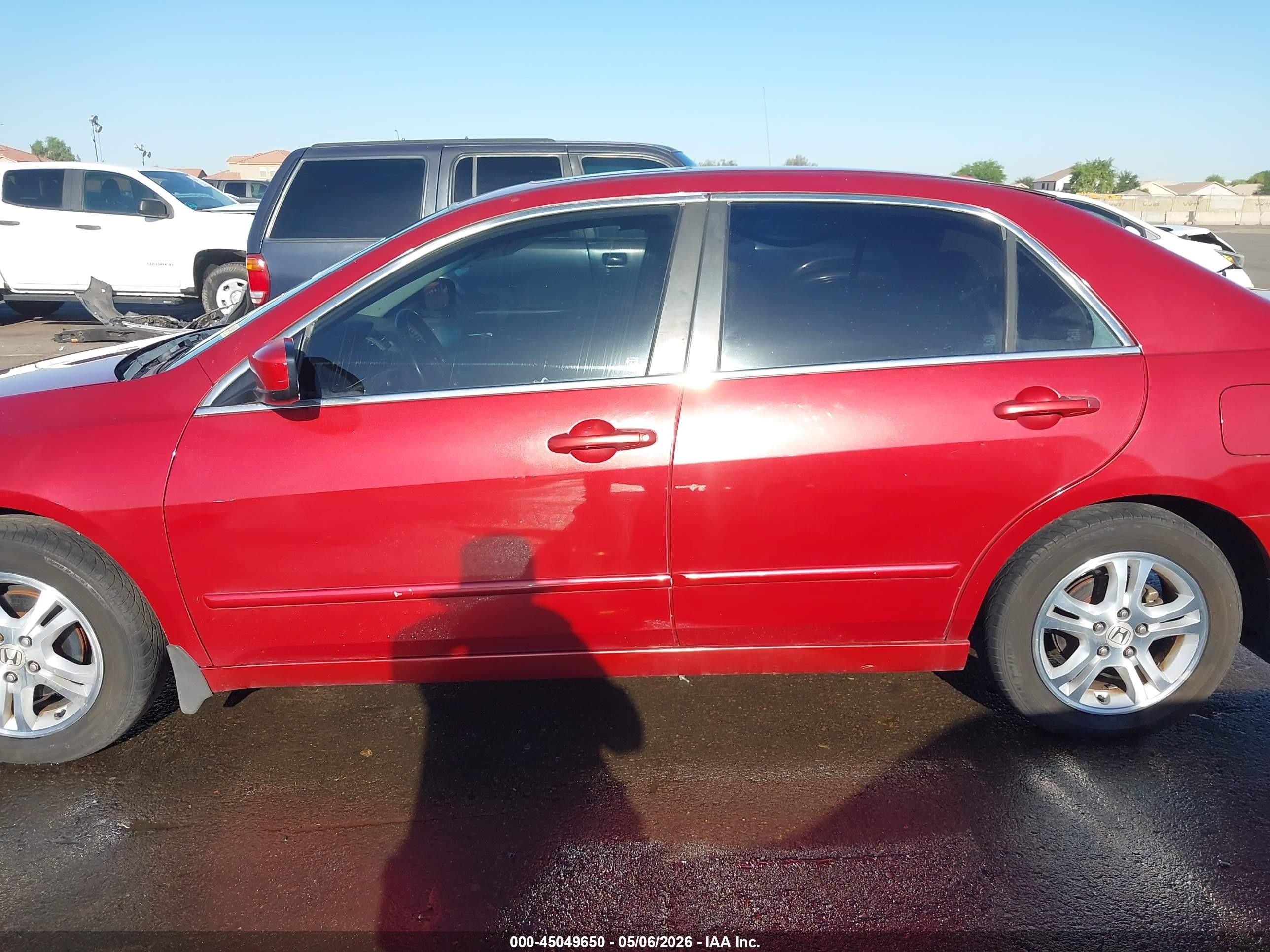 2007 Honda Accord 2.4 Ex Красный vin: 1HGCM56817A145940