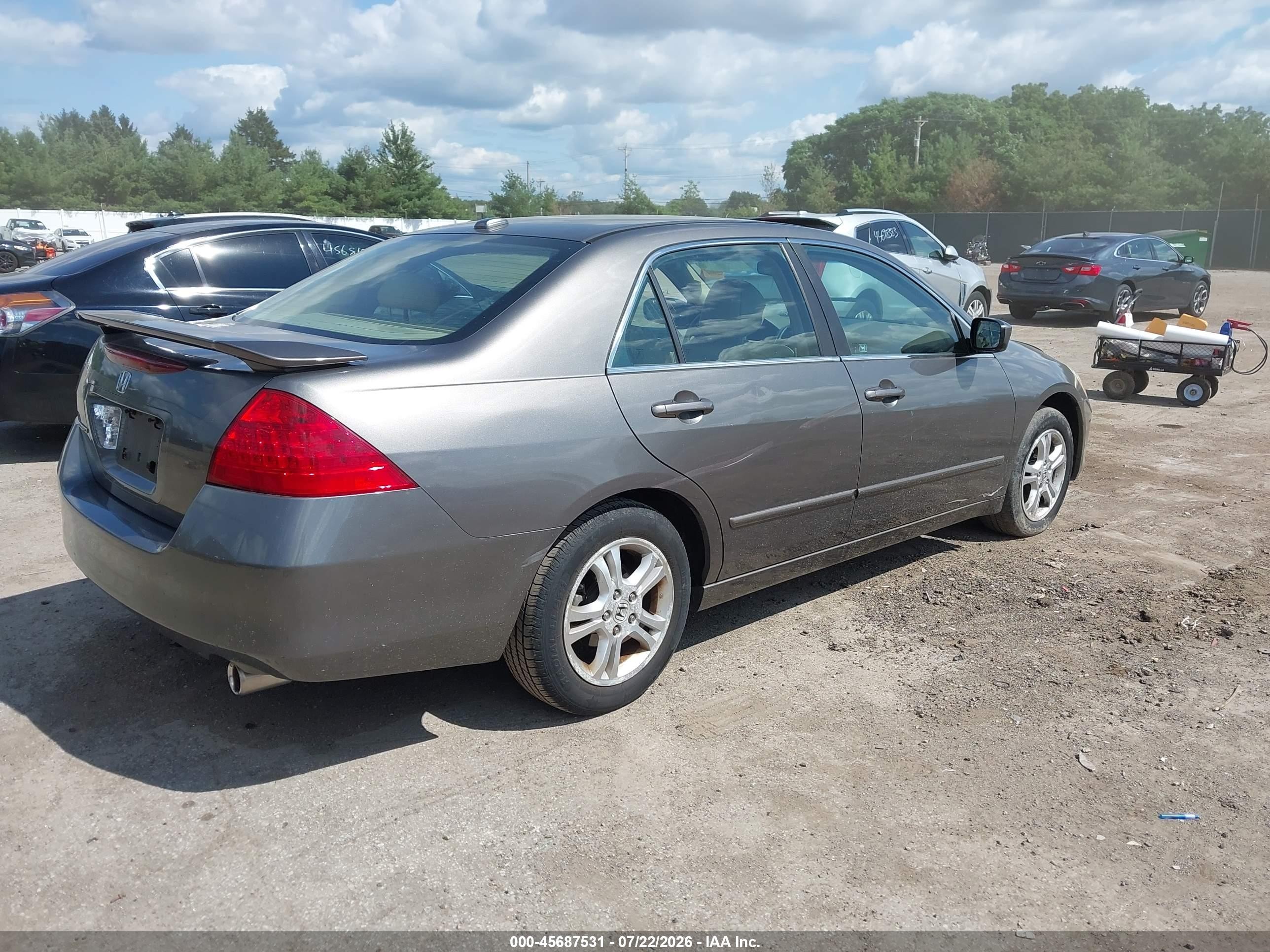 2006 Honda Accord 2.4 Ex Gray vin: 1HGCM56826A151874