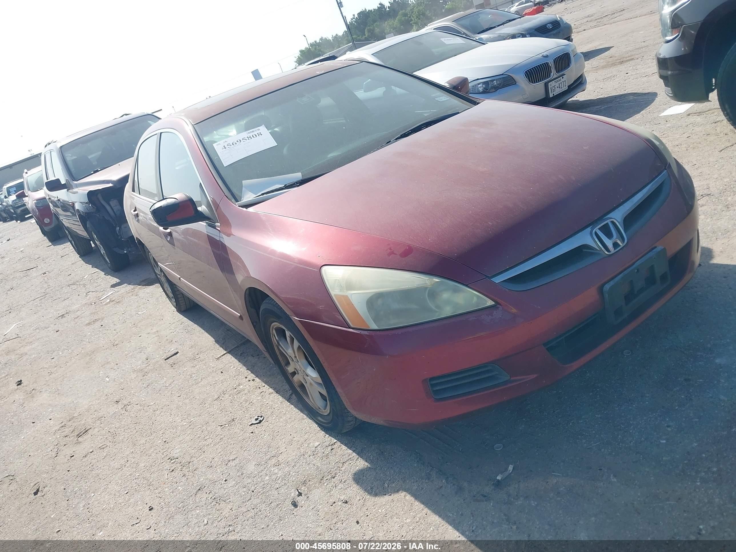 2006 Honda Accord 2.4 Ex Burgundy vin: 1HGCM56826A162793