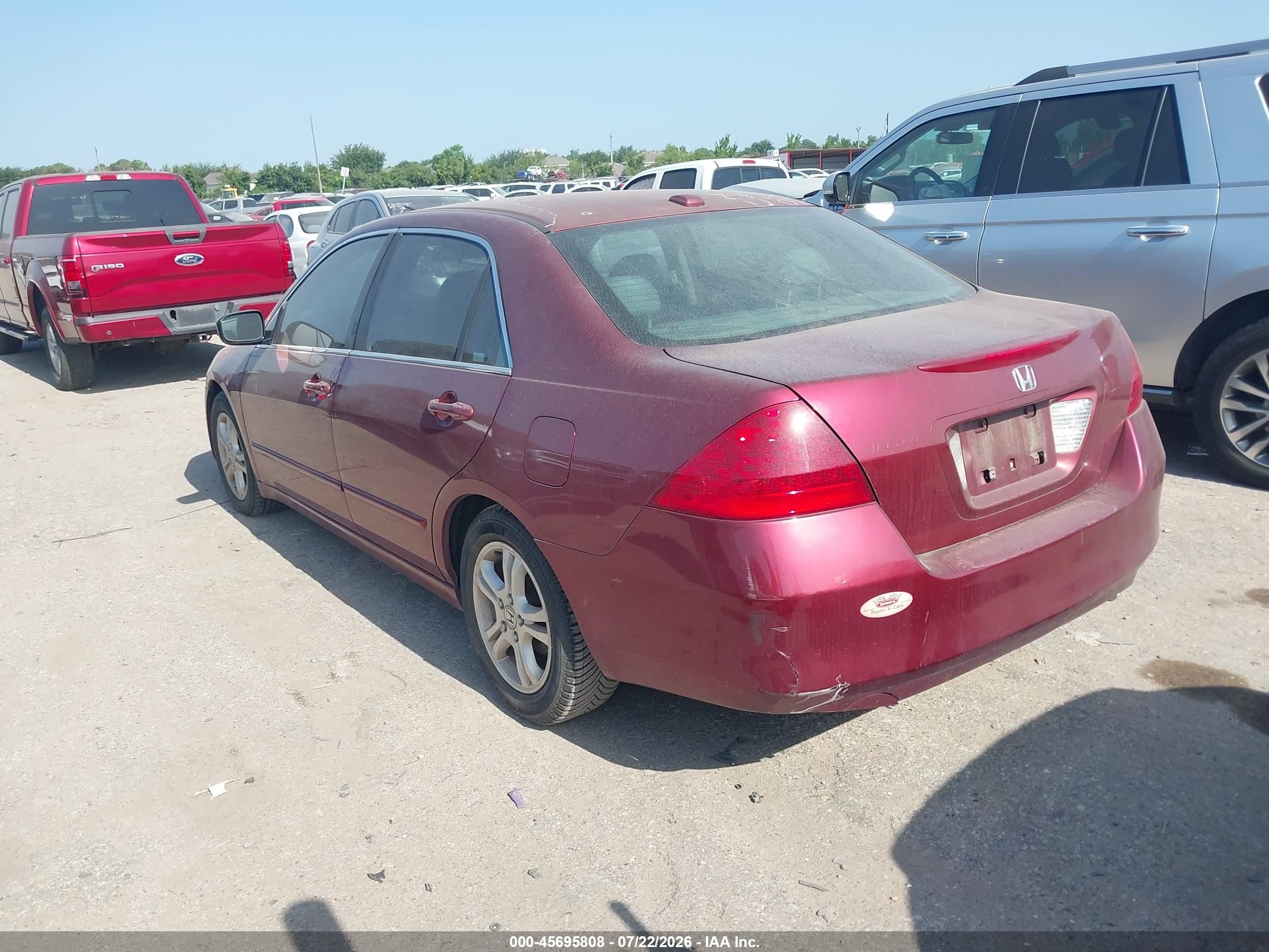 2006 Honda Accord 2.4 Ex Burgundy vin: 1HGCM56826A162793