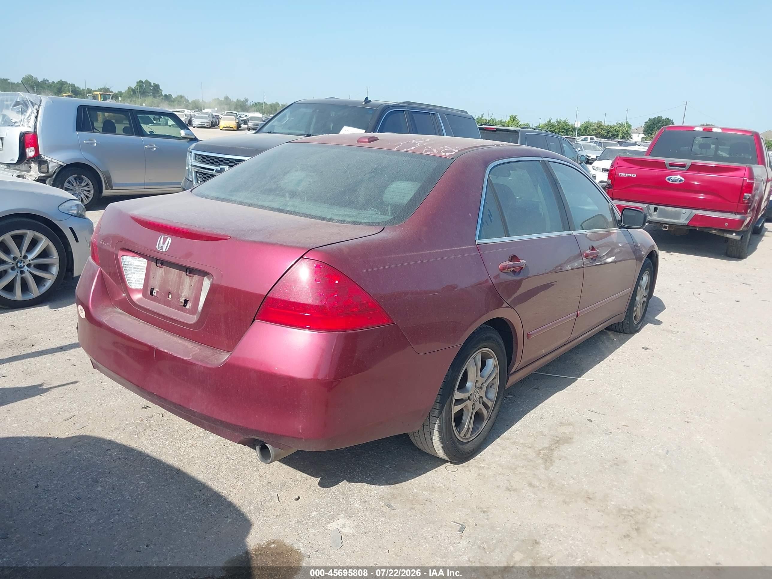 2006 Honda Accord 2.4 Ex Burgundy vin: 1HGCM56826A162793
