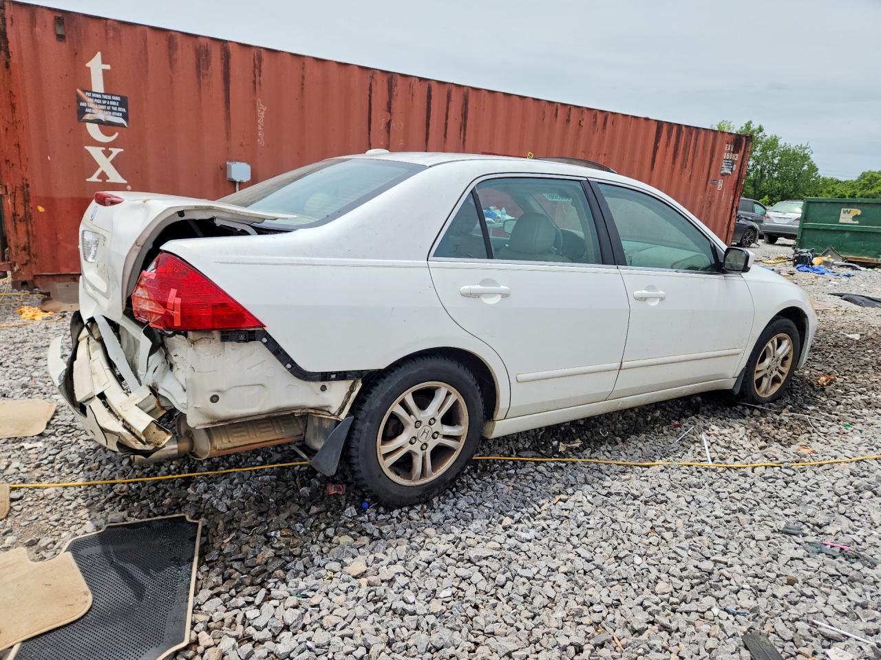 2007 Honda Accord Ex White vin: 1HGCM56827A035804