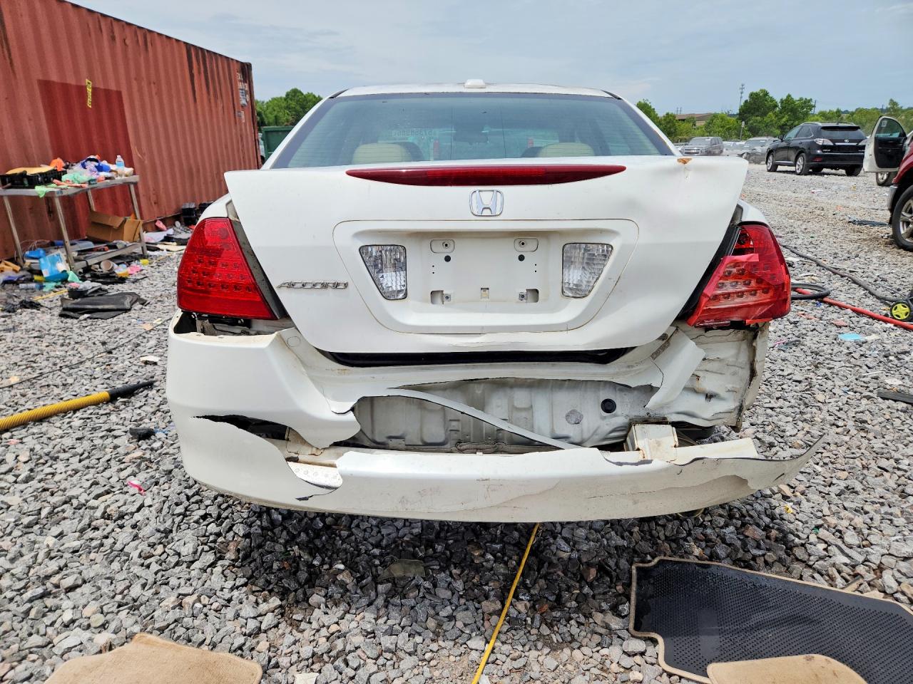 2007 Honda Accord Ex White vin: 1HGCM56827A035804