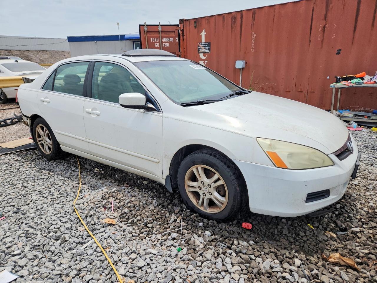 2007 Honda Accord Ex White vin: 1HGCM56827A035804