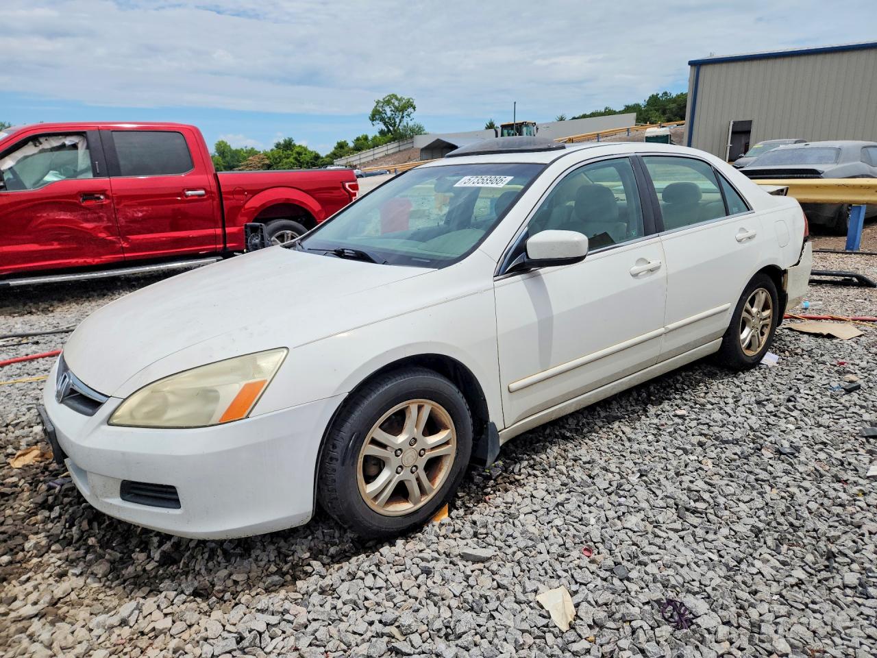 2007 Honda Accord Ex White vin: 1HGCM56827A035804