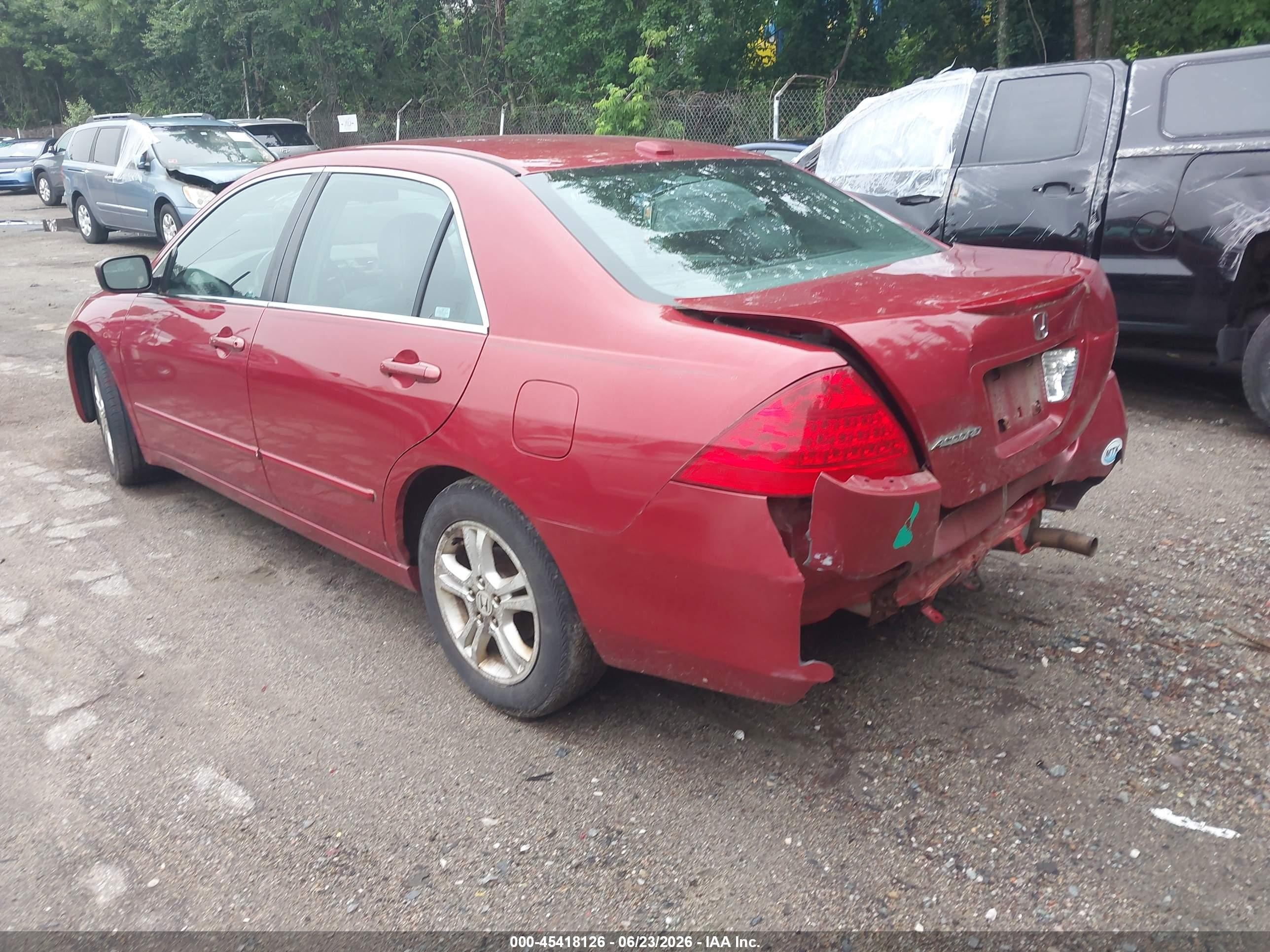 2007 Honda Accord 2.4 Ex Red vin: 1HGCM56827A107438