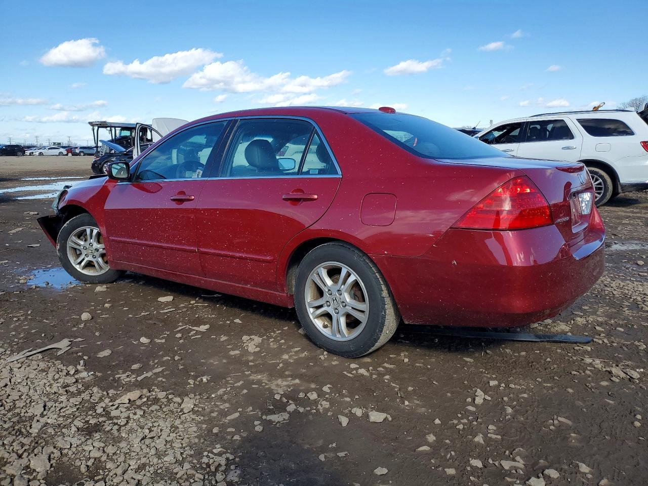2007 Honda Accord Ex Красный vin: 1HGCM56827A125793