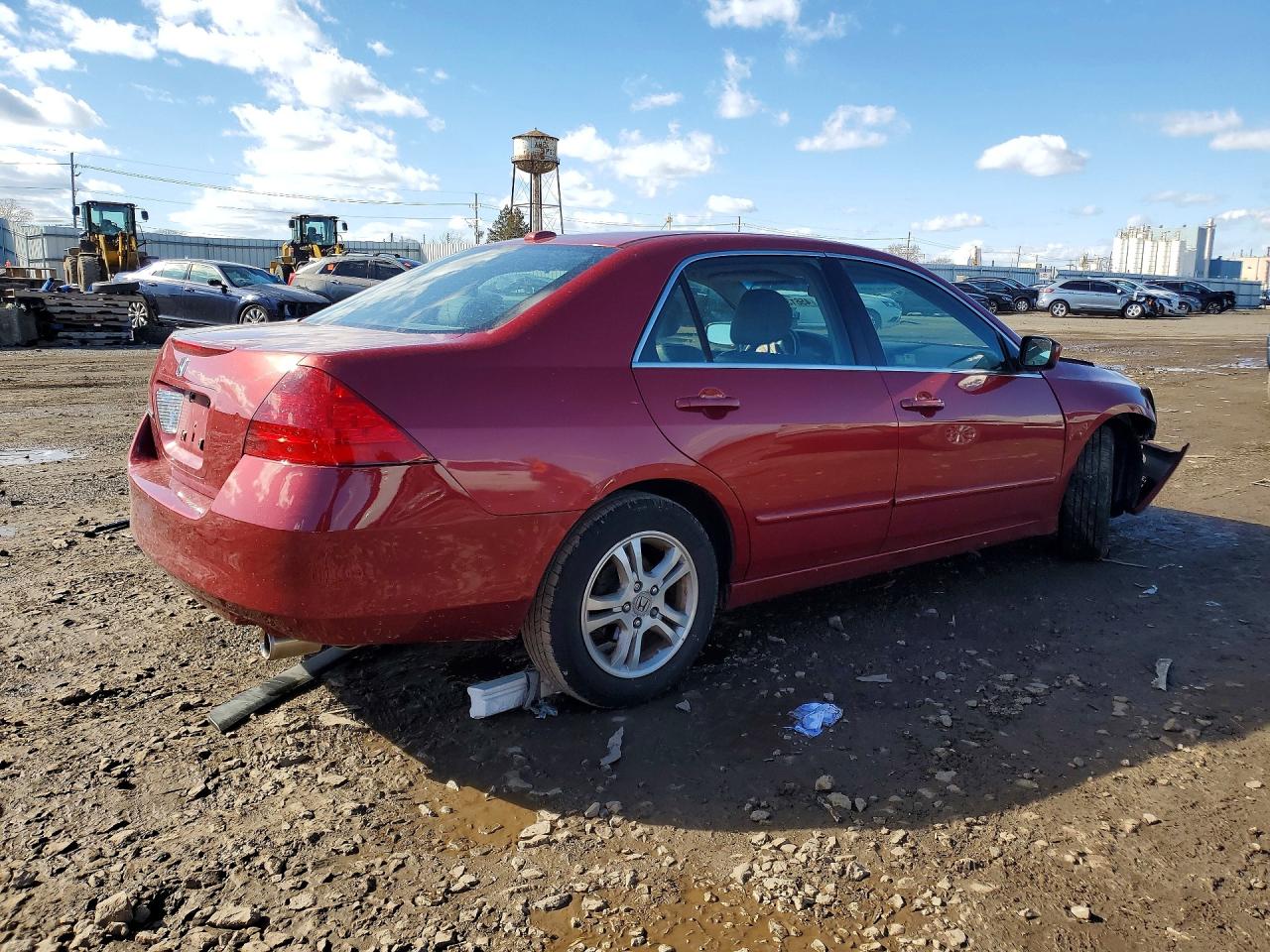 2007 Honda Accord Ex Красный vin: 1HGCM56827A125793