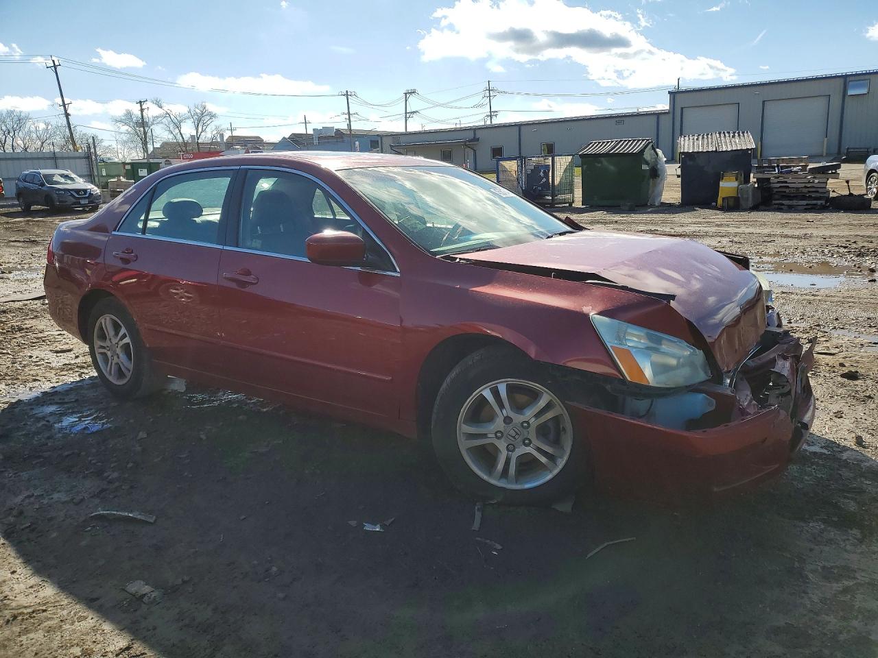 2007 Honda Accord Ex Красный vin: 1HGCM56827A125793