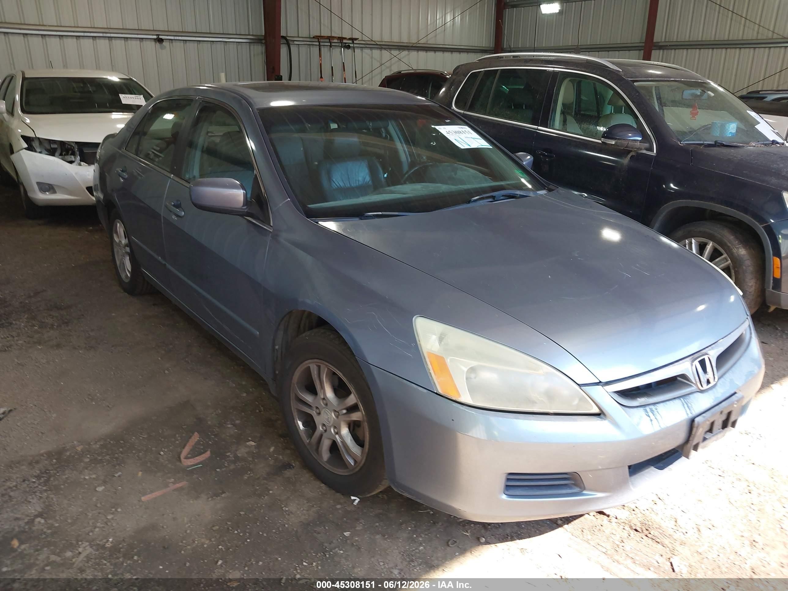 2007 Honda Accord 2.4 Ex Blue vin: 1HGCM56827A127835