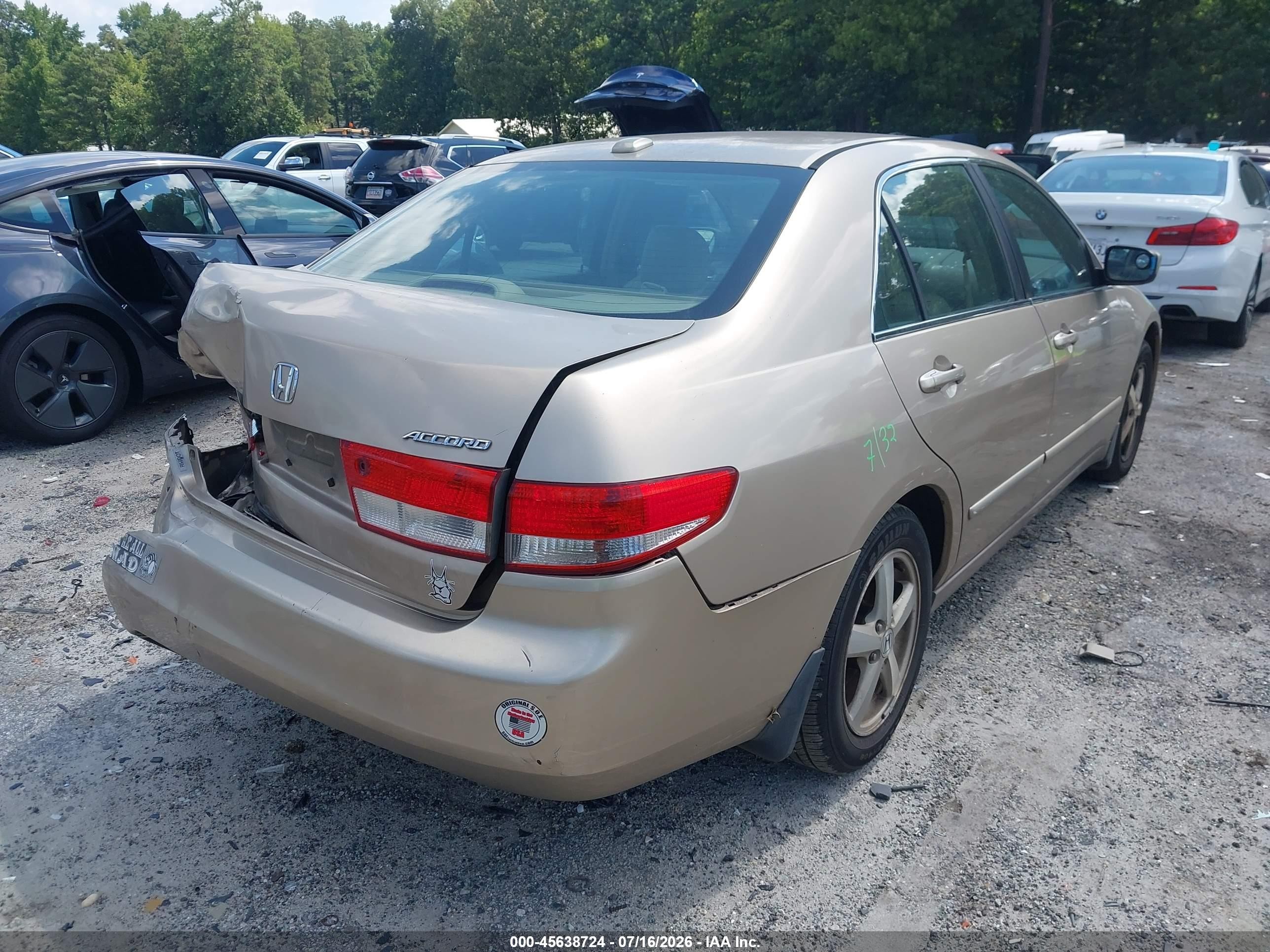 2004 Honda Accord 2.4 Ex Beige vin: 1HGCM56834A107136