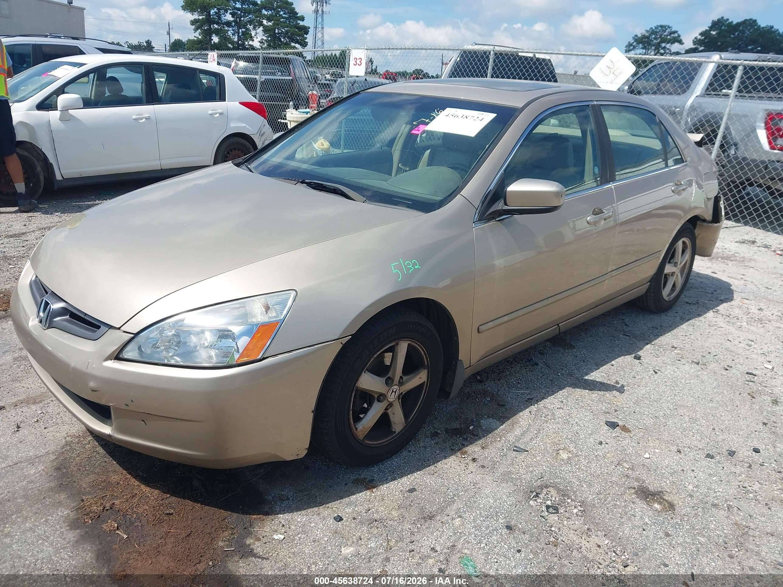 2004 Honda Accord 2.4 Ex Beige vin: 1HGCM56834A107136